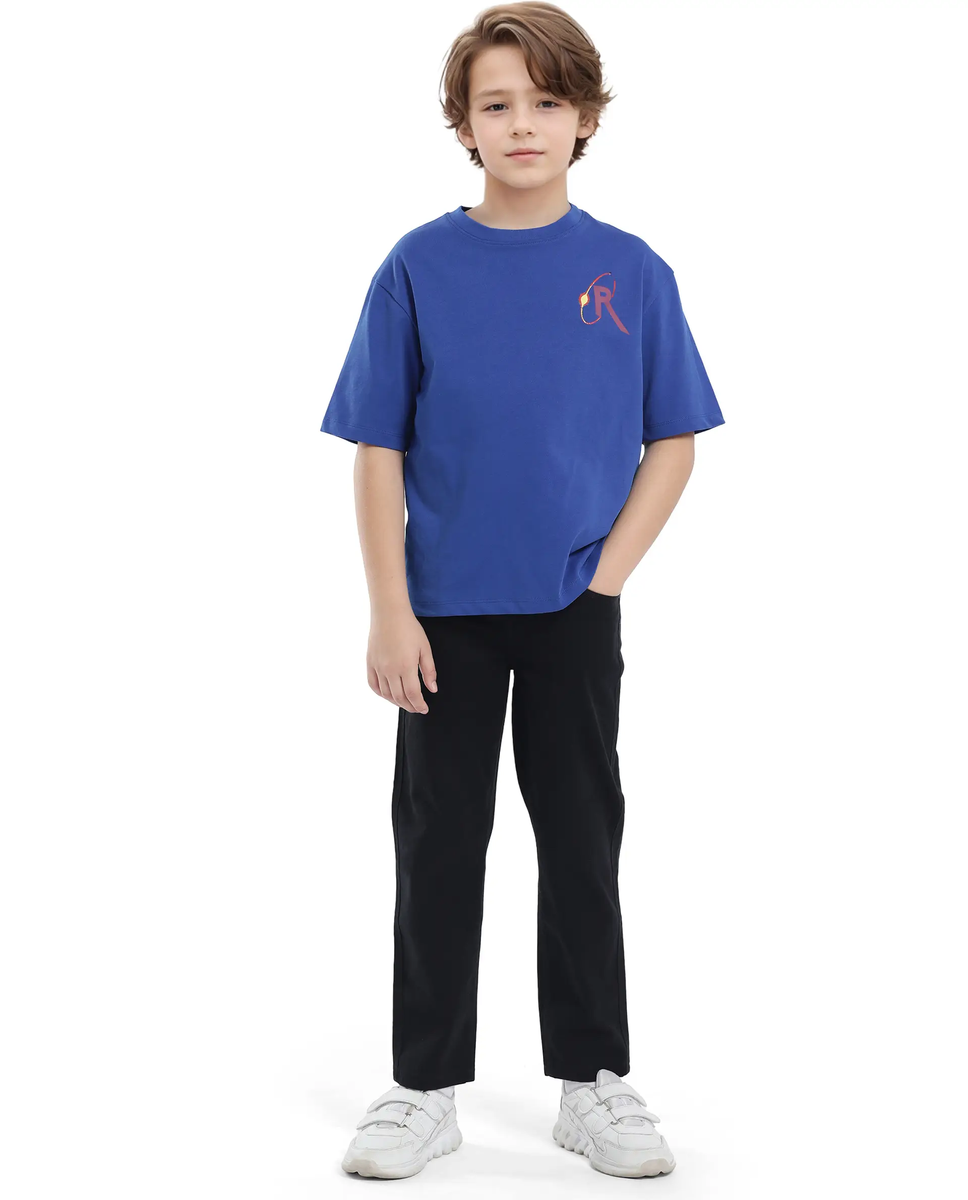 Rare Ones Kids Expo Blue Cotton Short Sleeve Crew Neck Printed Boxy T-Shirt - Image 3