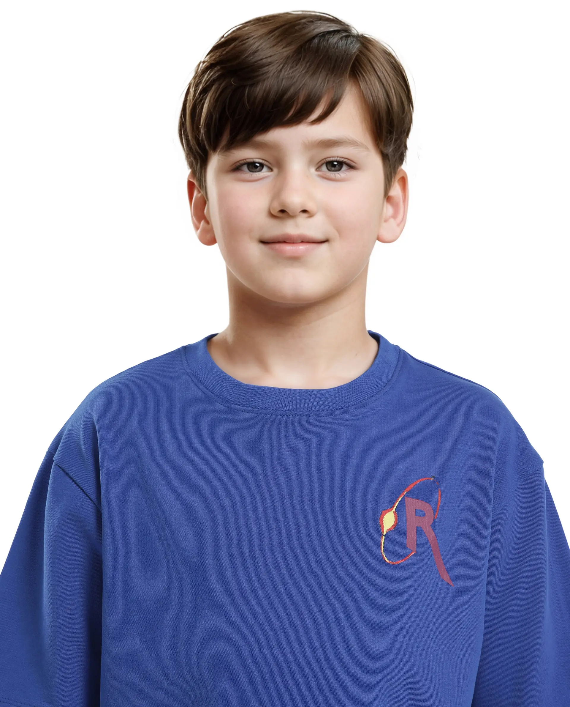 Rare Ones Kids Expo Blue Cotton Short Sleeve Crew Neck Printed Boxy T-Shirt - Image 4