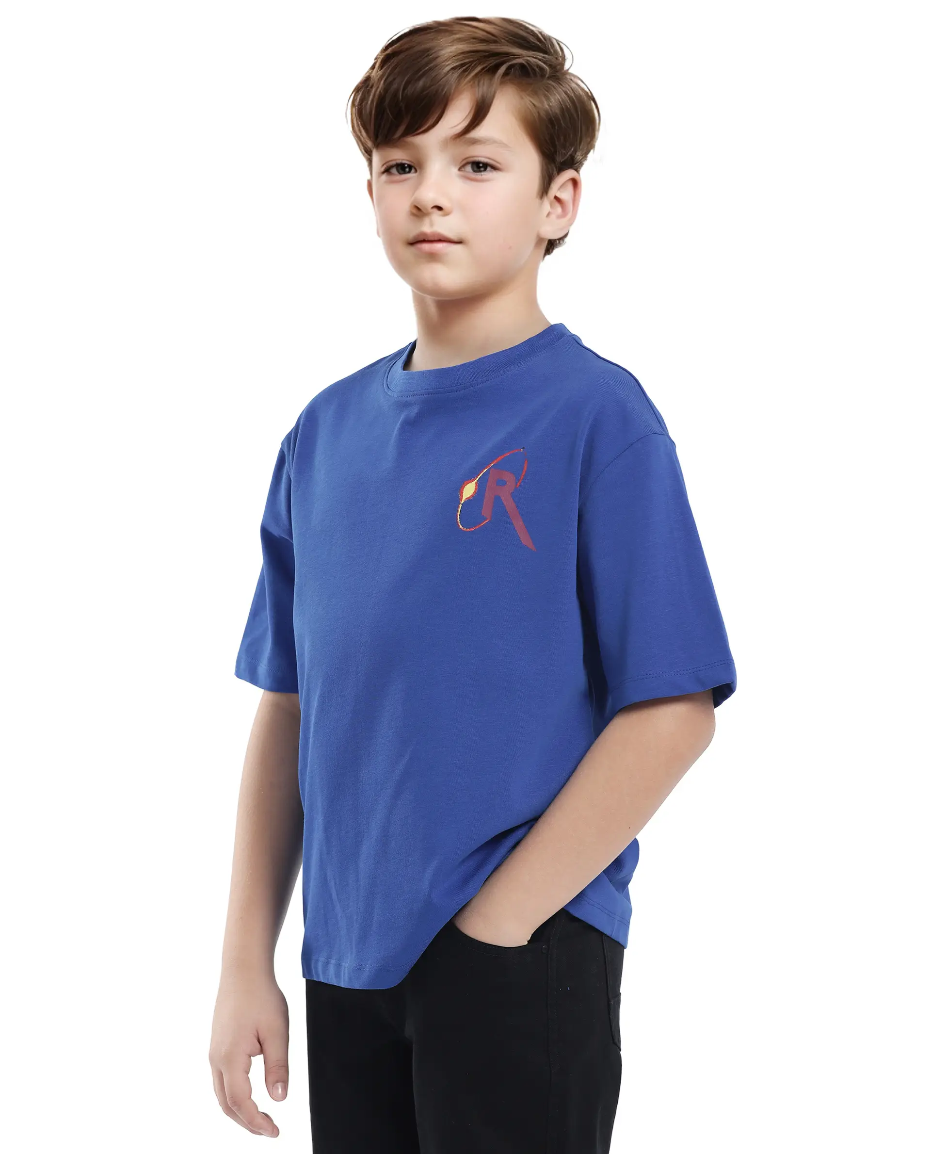 Rare Ones Kids Expo Blue Cotton Short Sleeve Crew Neck Printed Boxy T-Shirt - Image 6