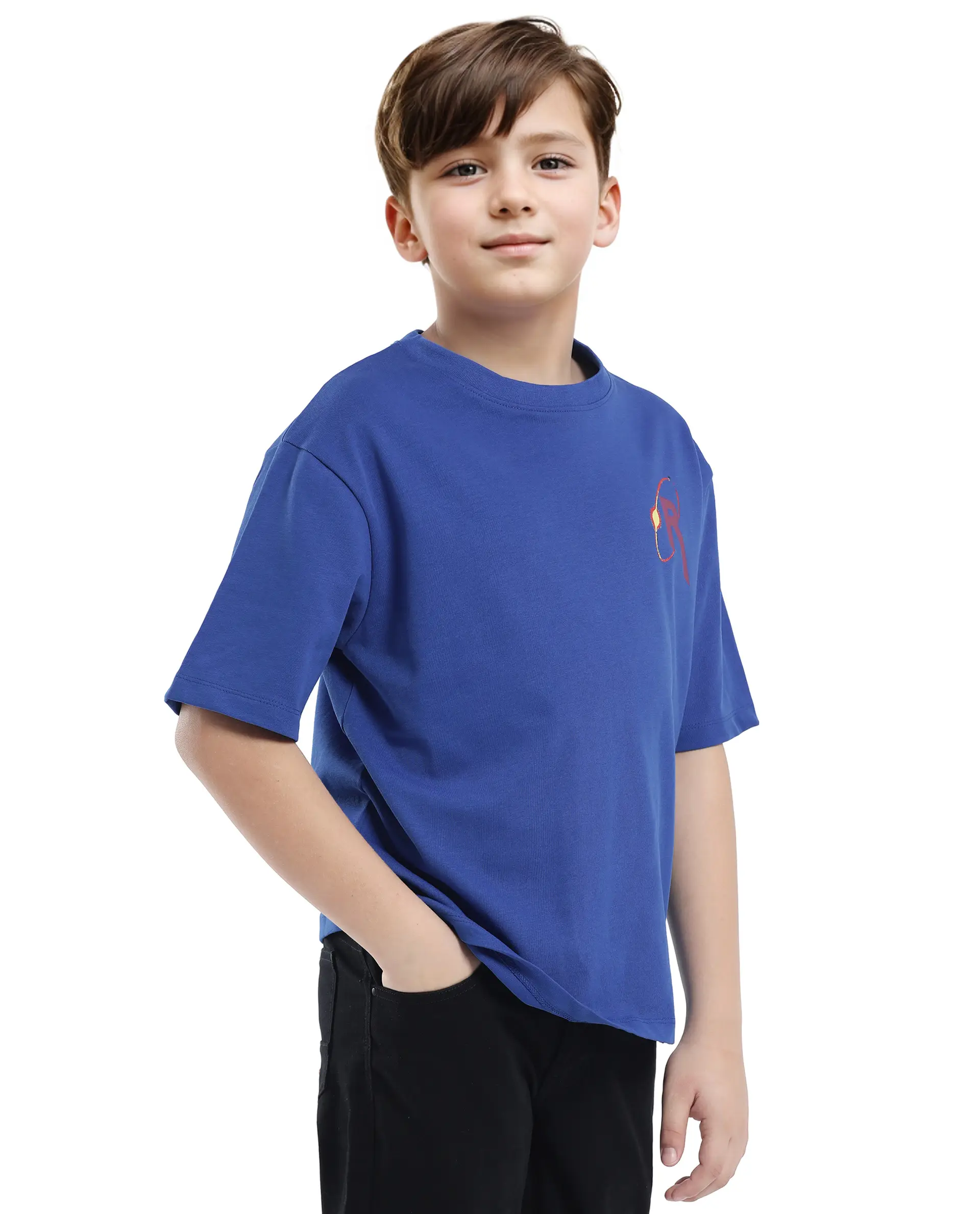 Rare Ones Kids Expo Blue Cotton Short Sleeve Crew Neck Printed Boxy T-Shirt - Image 8