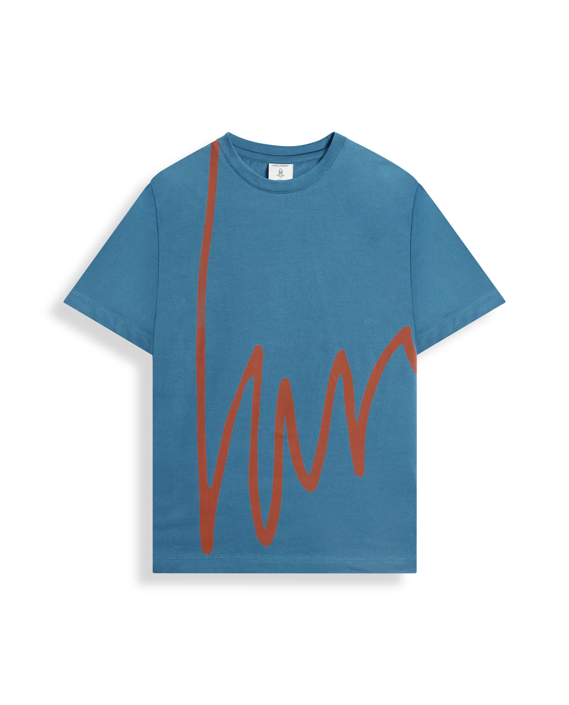 Rare Ones Kids Ezon Turq Cotton Blend Short Sleeve Crew Neck Graphic Signature Print T-Shirt - Image 2
