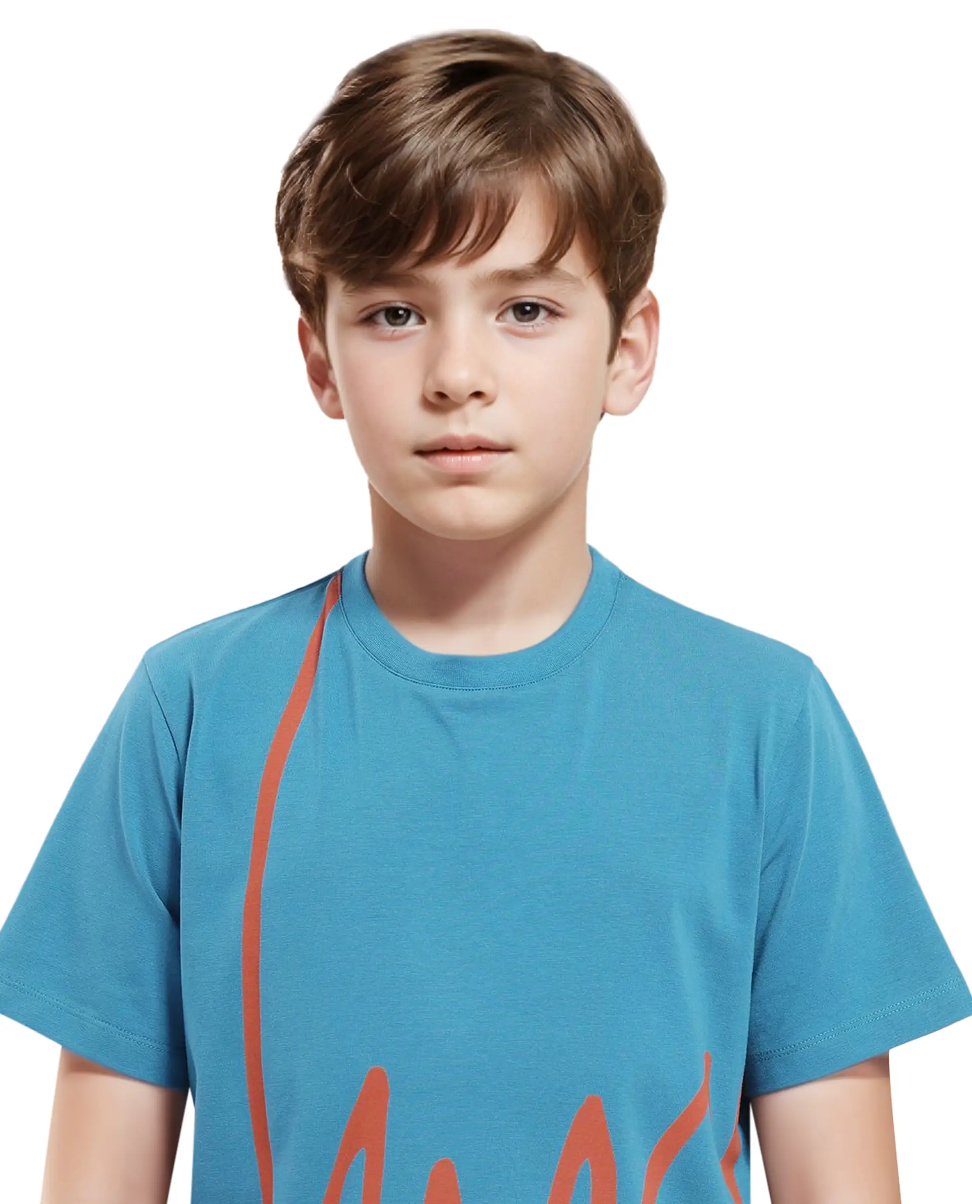 Rare Ones Kids Ezon Turq Cotton Blend Short Sleeve Crew Neck Graphic Signature Print T-Shirt - Image 7