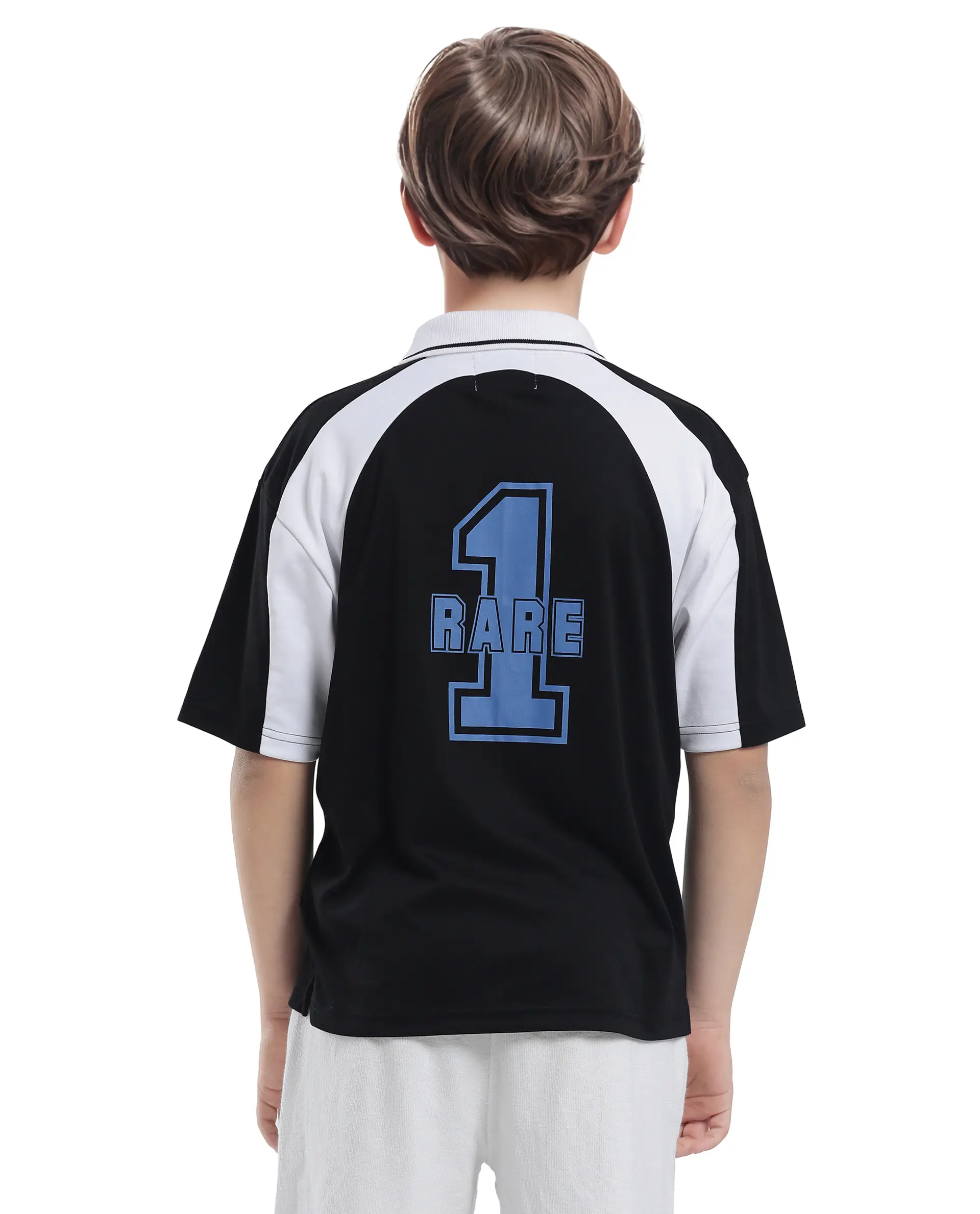 Rare Ones Kids Faze Black Cotton Blend Half Sleeve Printed Boxy Fit Polo - Image 8