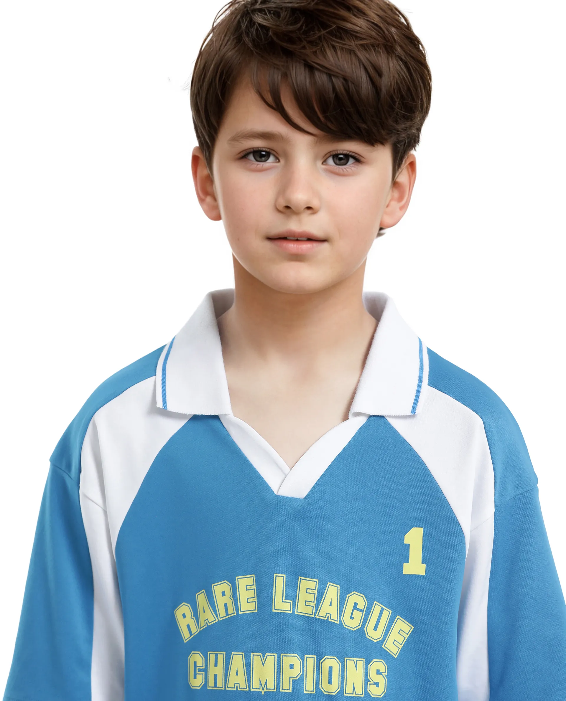 Rare Ones Kids Faze Blue Cotton Blend Half Sleeve Button Graphic Printed Boxy Fit Polo - Image 3