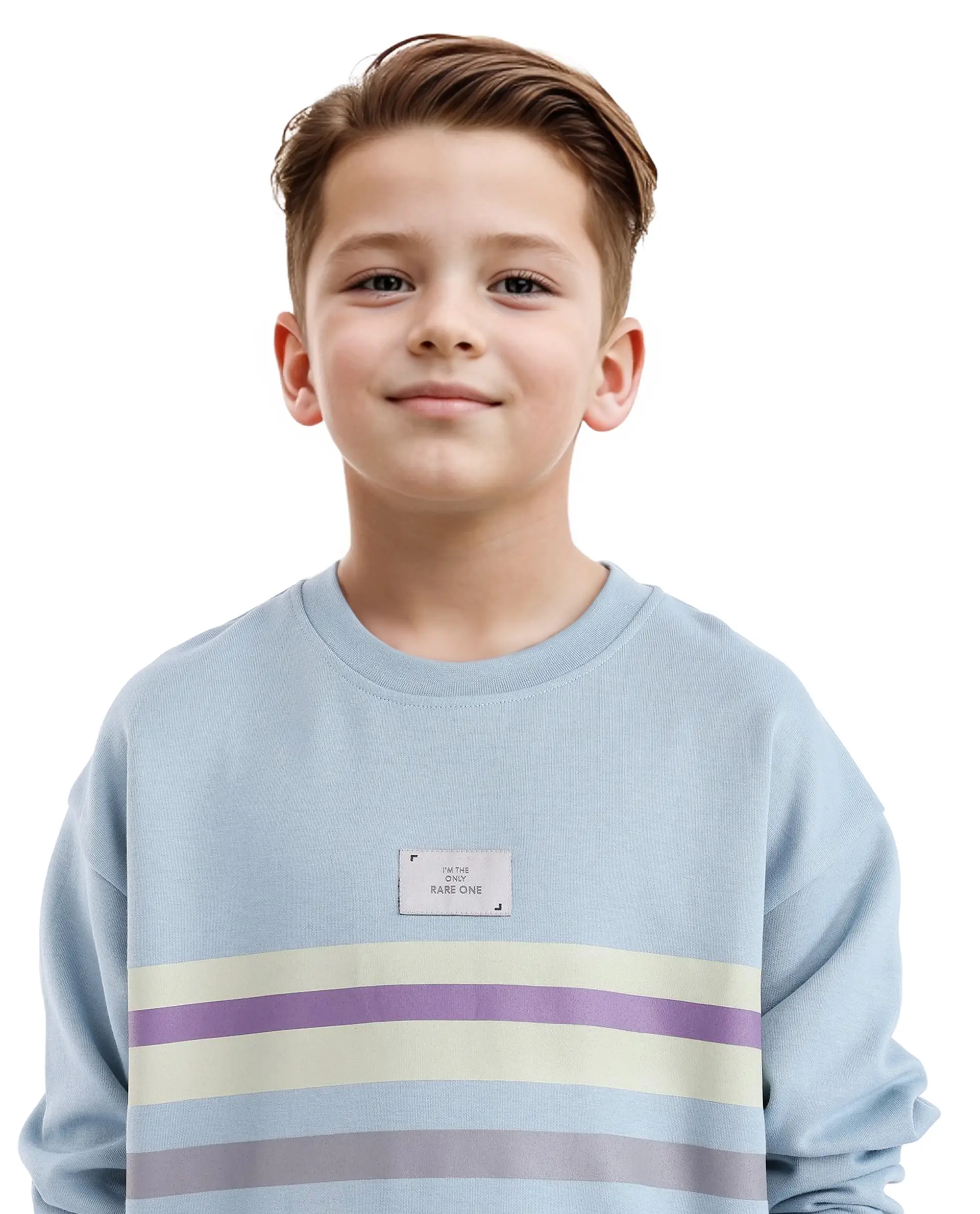Rare Ones Kids Firo Dusky Blue Cotton Poly Full Sleeve Pigment Print Sweatshirt - Image 7