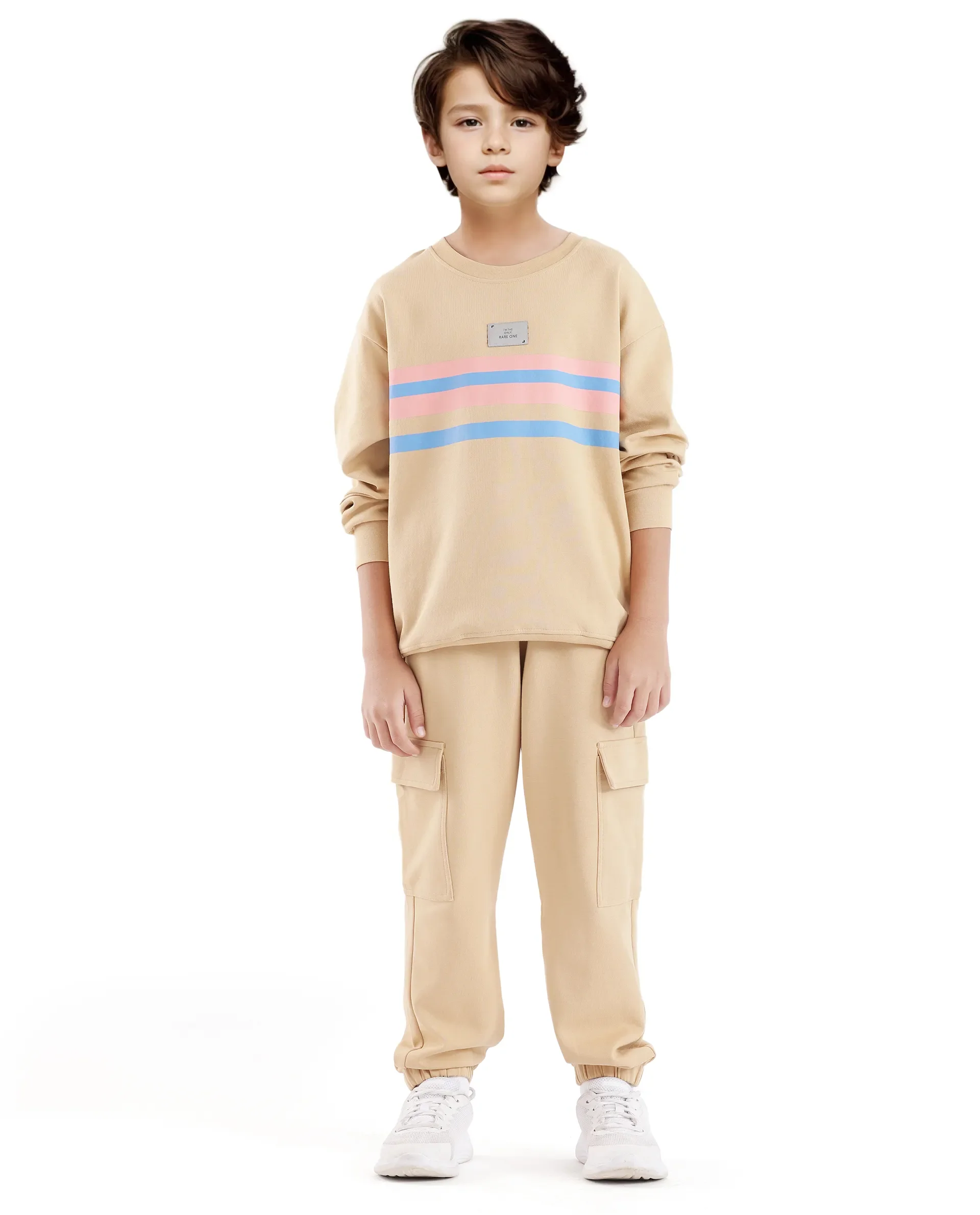 Rare Ones Kids Firot Dusky Yellow Cotton Solid Trackpant