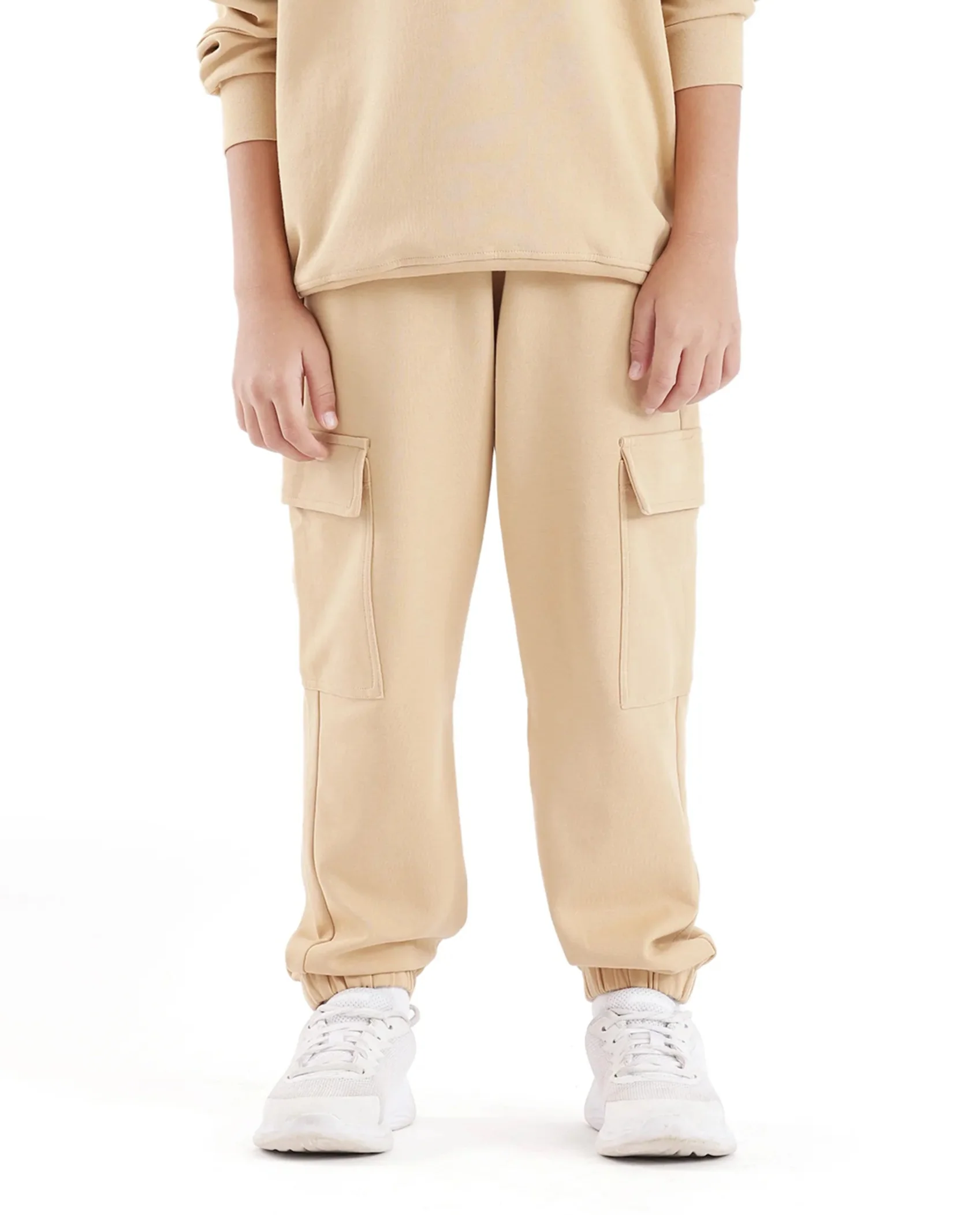 Rare Ones Kids Firot Dusky Yellow Cotton Solid Trackpant - Image 2