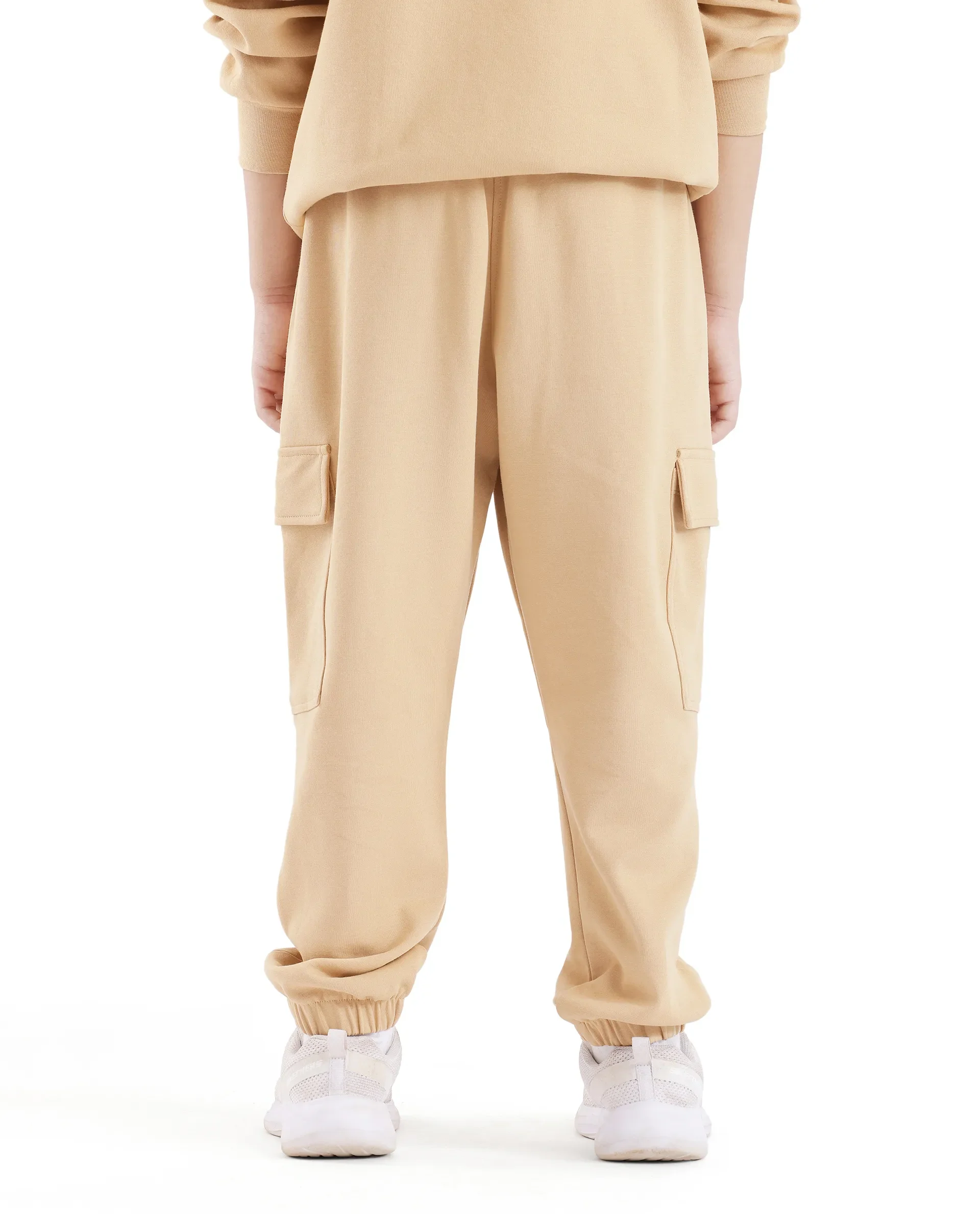 Rare Ones Kids Firot Dusky Yellow Cotton Solid Trackpant - Image 3