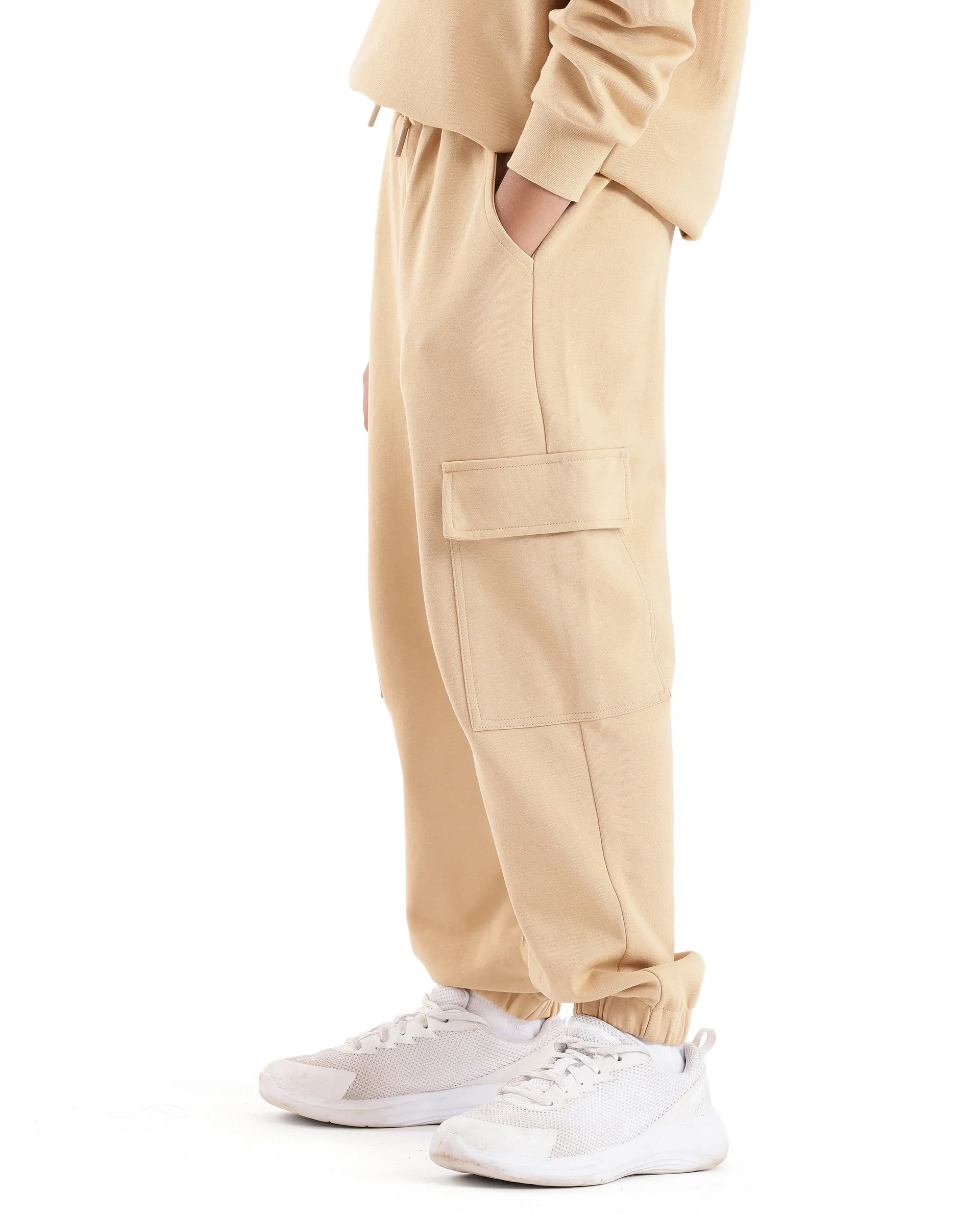 Rare Ones Kids Firot Dusky Yellow Cotton Solid Trackpant - Image 4