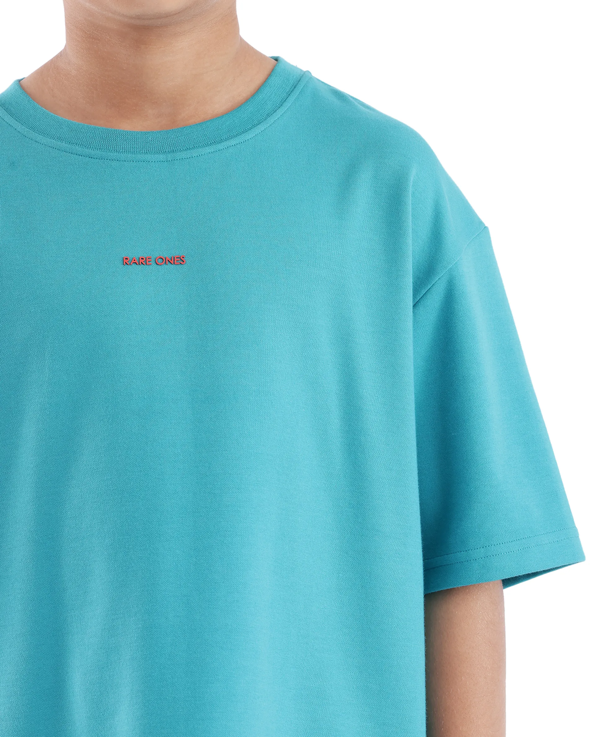 Rare Ones Kids Fleu Turq Cotton Short Sleeve Crew Neck Cmyk Print Boxy T-Shirt - Image 6