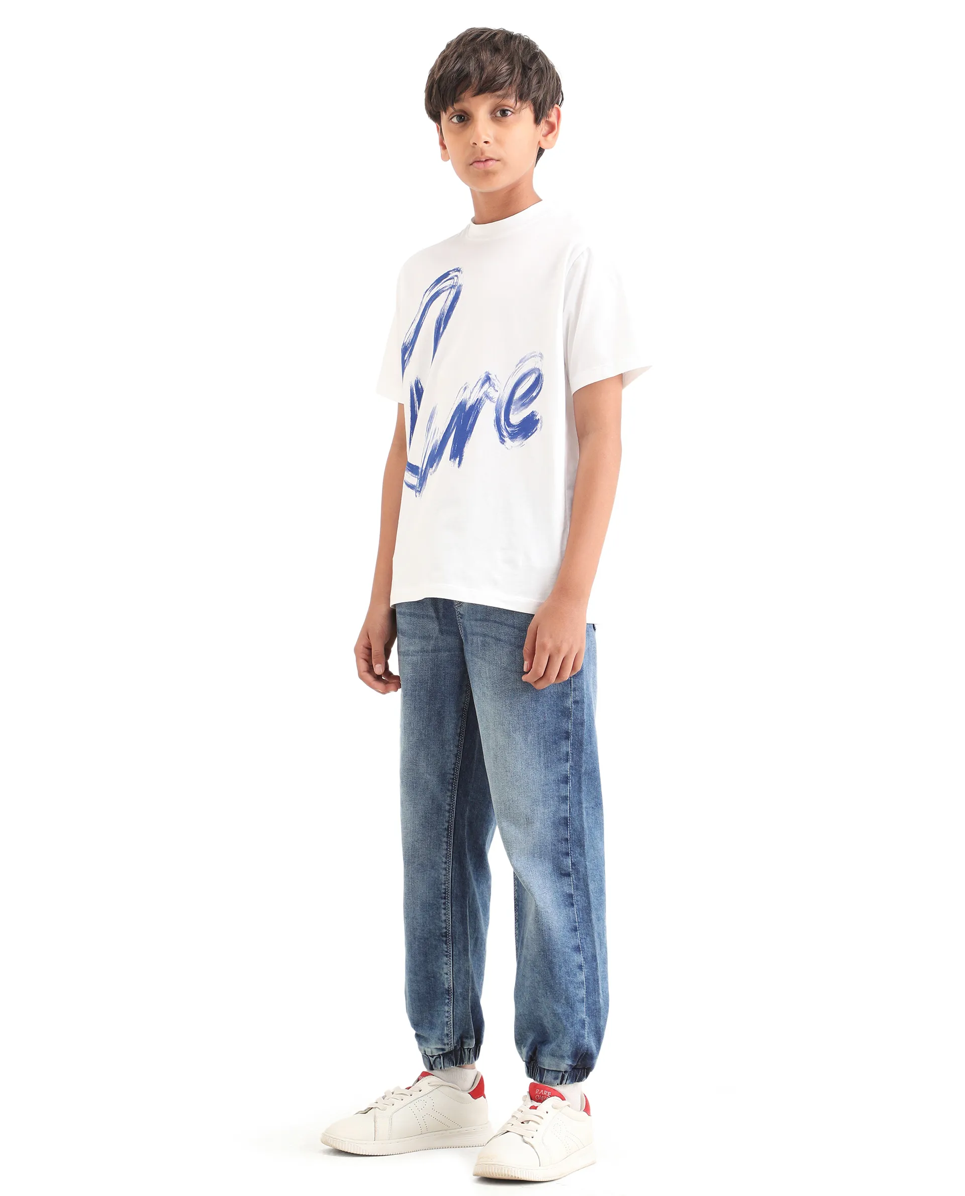 Rare Ones Kids Fox Light Blue Cotton Solid Slim Fit Denim Pant - Image 6
