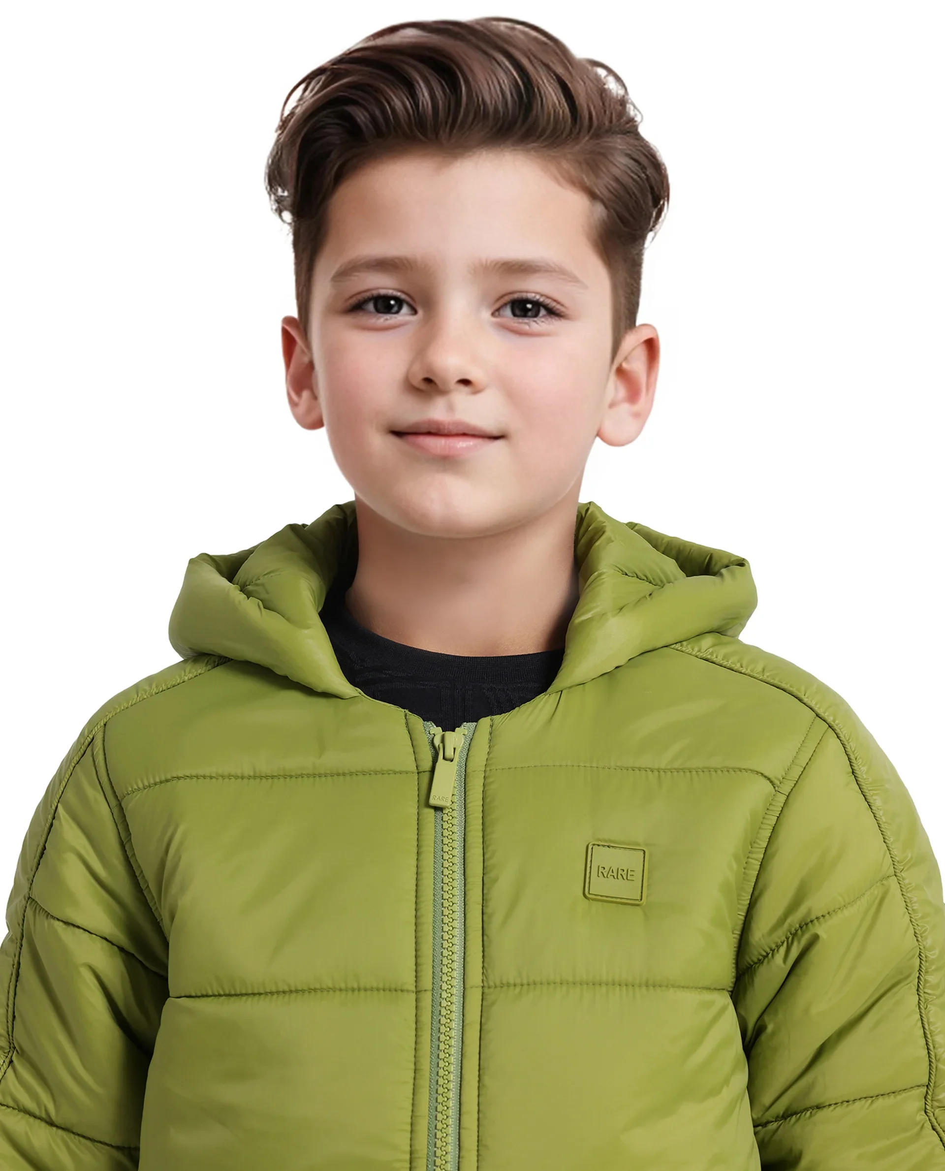 Rare Ones Kids Frant Flouroscent Green Nylon Full Sleeve Solid Jacket - Image 4