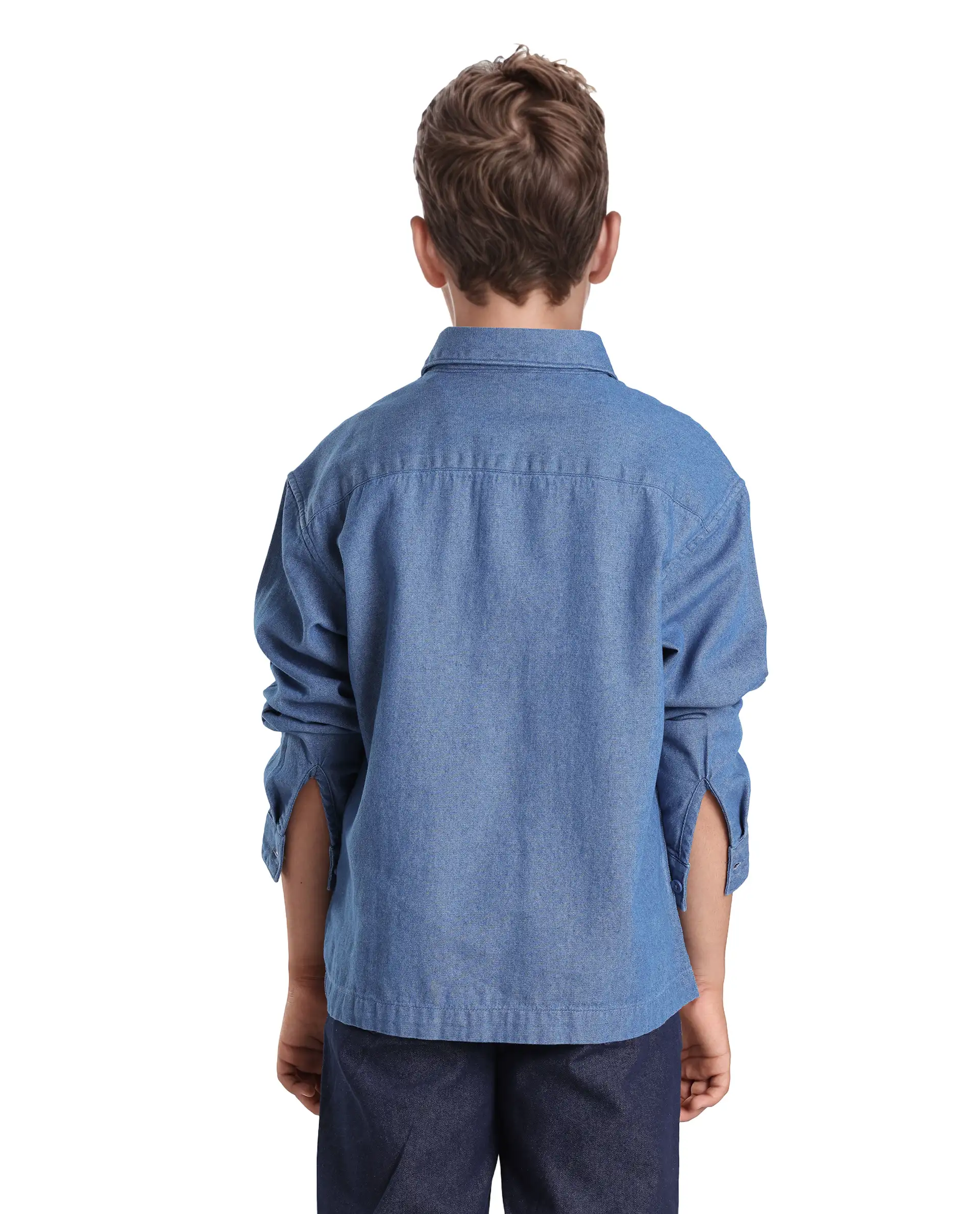 Rare Ones Kids Frero Blue Cotton Printed Button Closure Regular Fit Shirt - Image 6