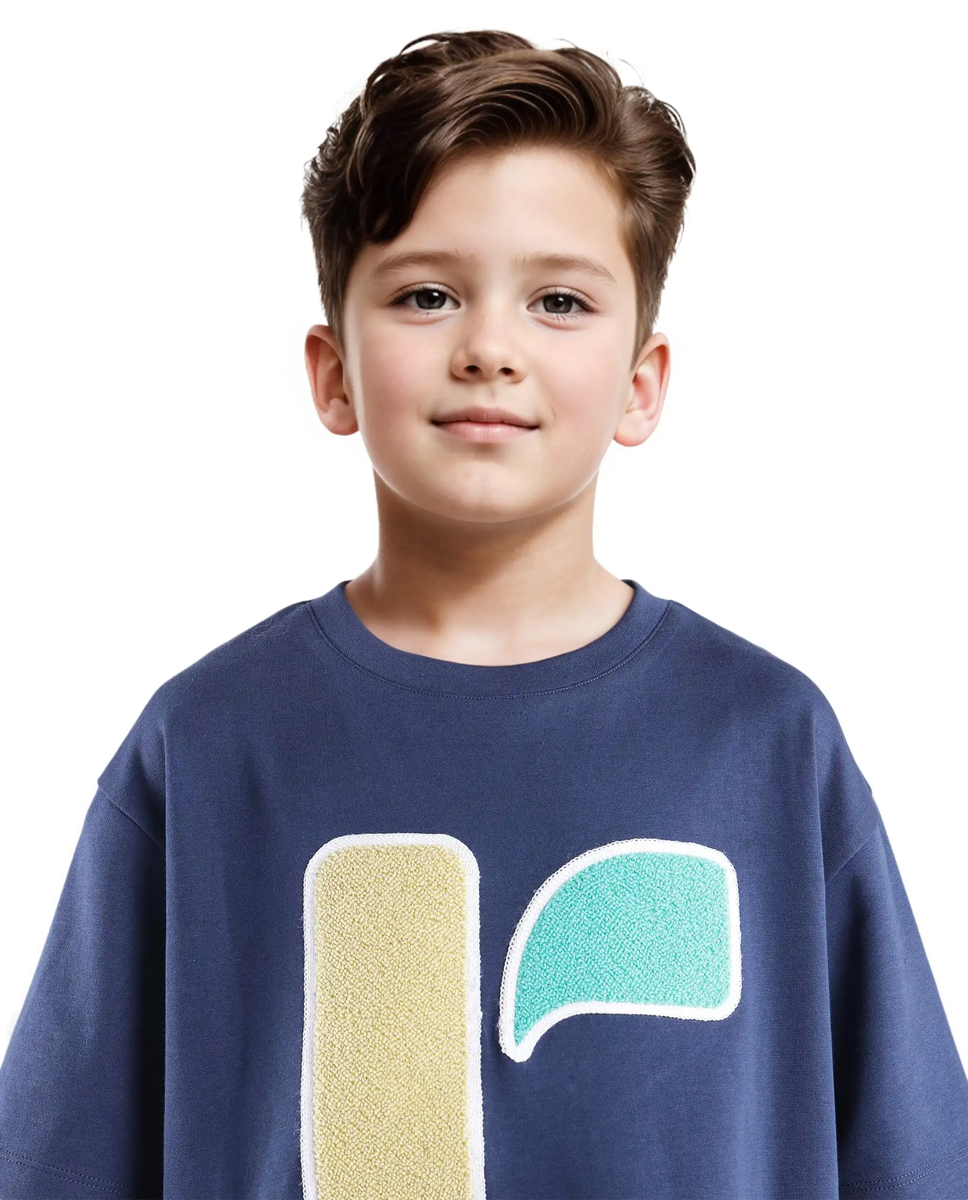 Rare Ones Kids Frodo Navy Cotton Poly Short Sleeve Crew Neck Towel Embroidered T-Shirt - Image 6