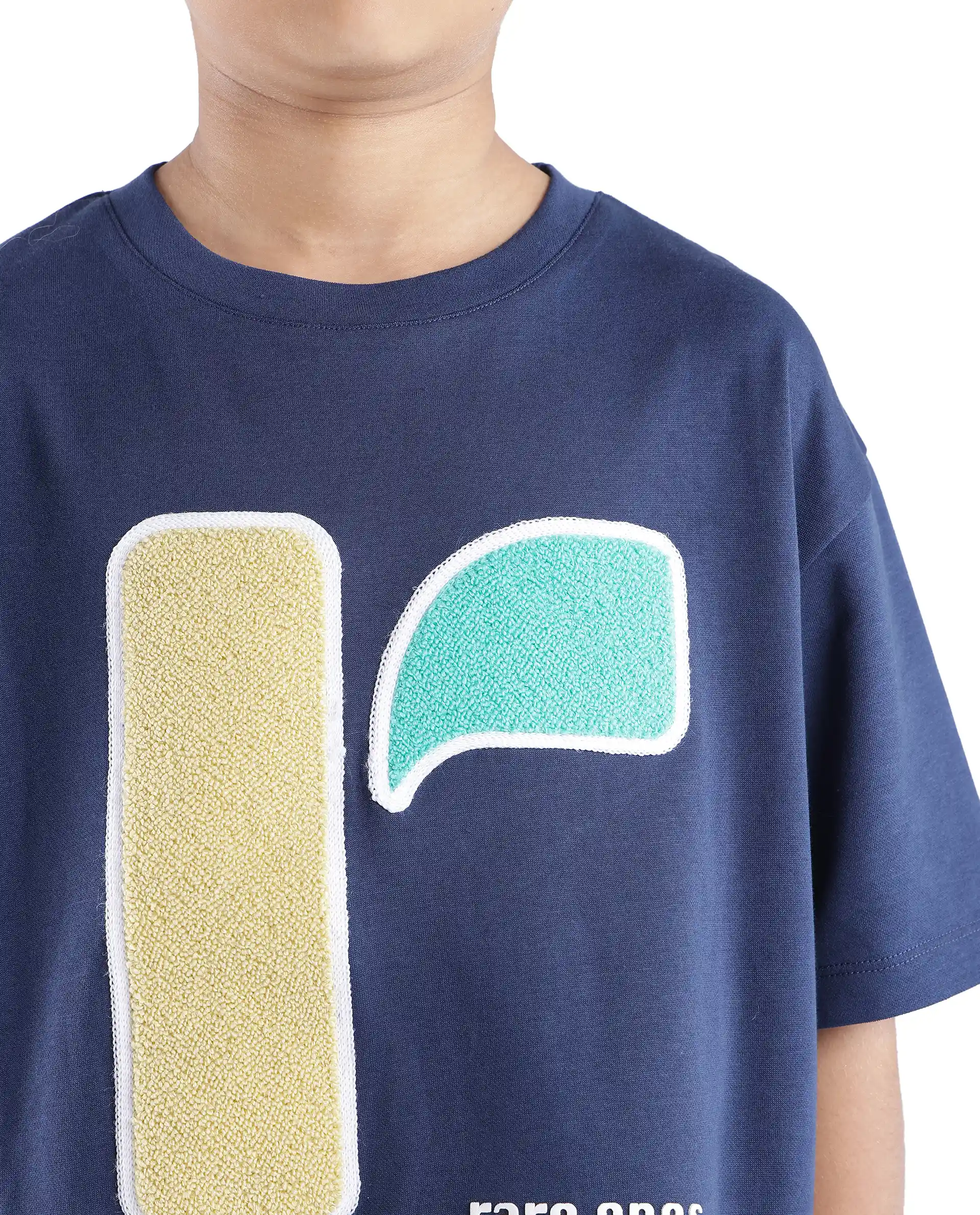 Rare Ones Kids Frodo Navy Cotton Poly Short Sleeve Crew Neck Towel Embroidered T-Shirt - Image 7