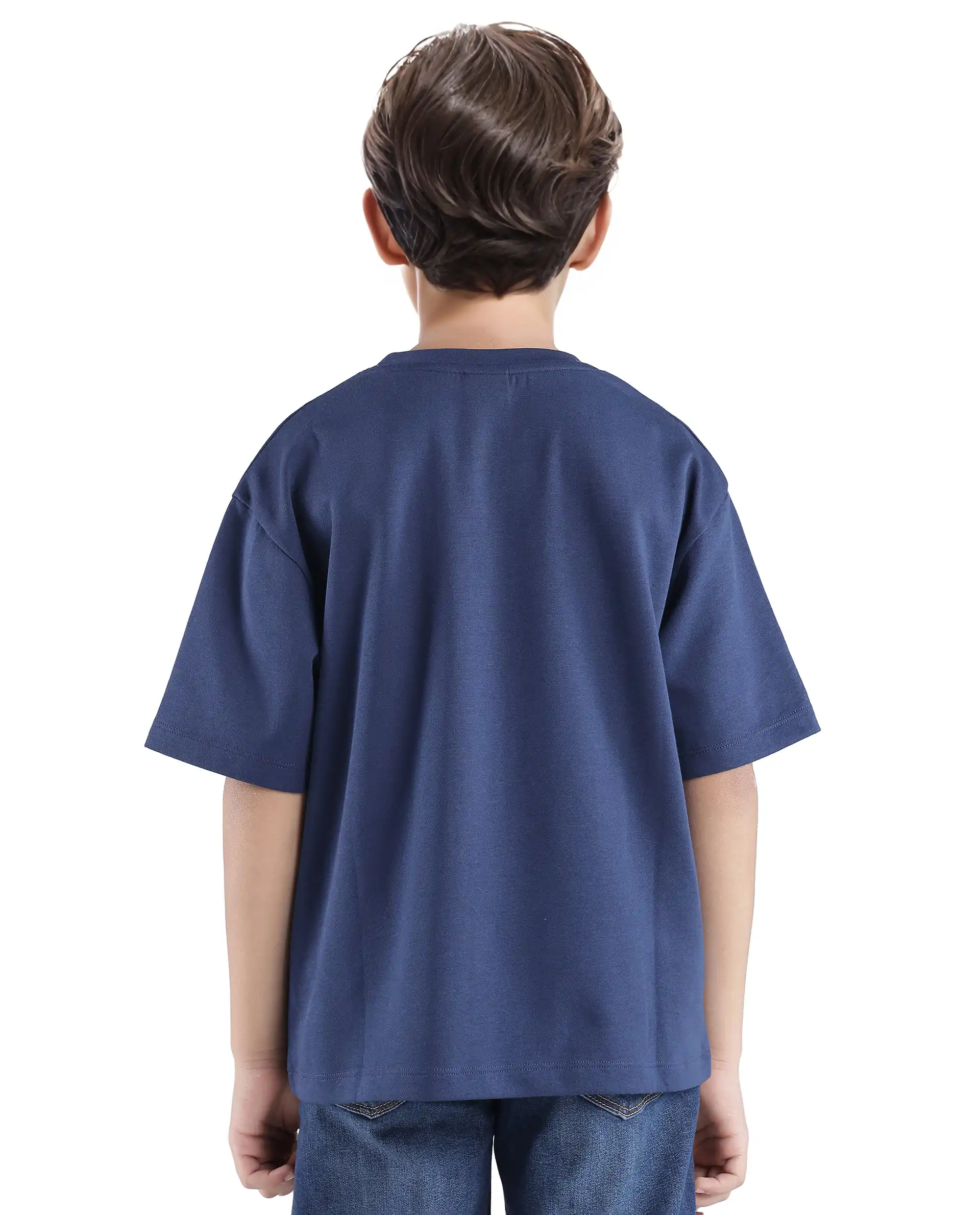 Rare Ones Kids Frodo Navy Cotton Poly Short Sleeve Crew Neck Towel Embroidered T-Shirt - Image 8