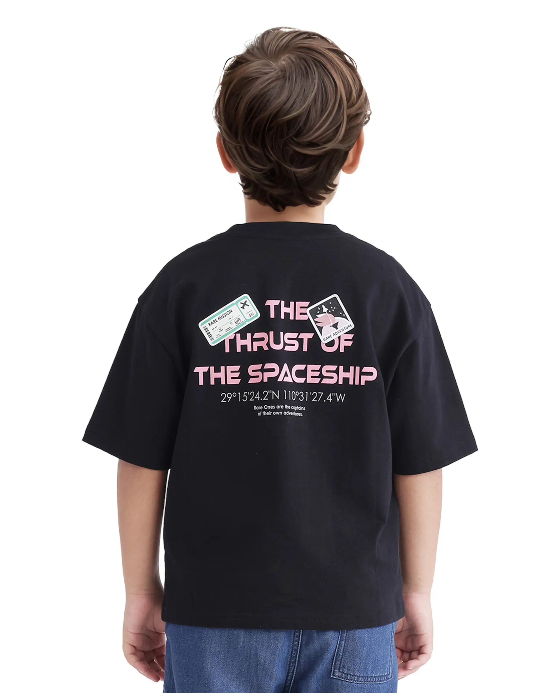 Rare Ones Kids Galet Black Cotton Short Sleeve Crew Neck Print T-Shirt - Image 4