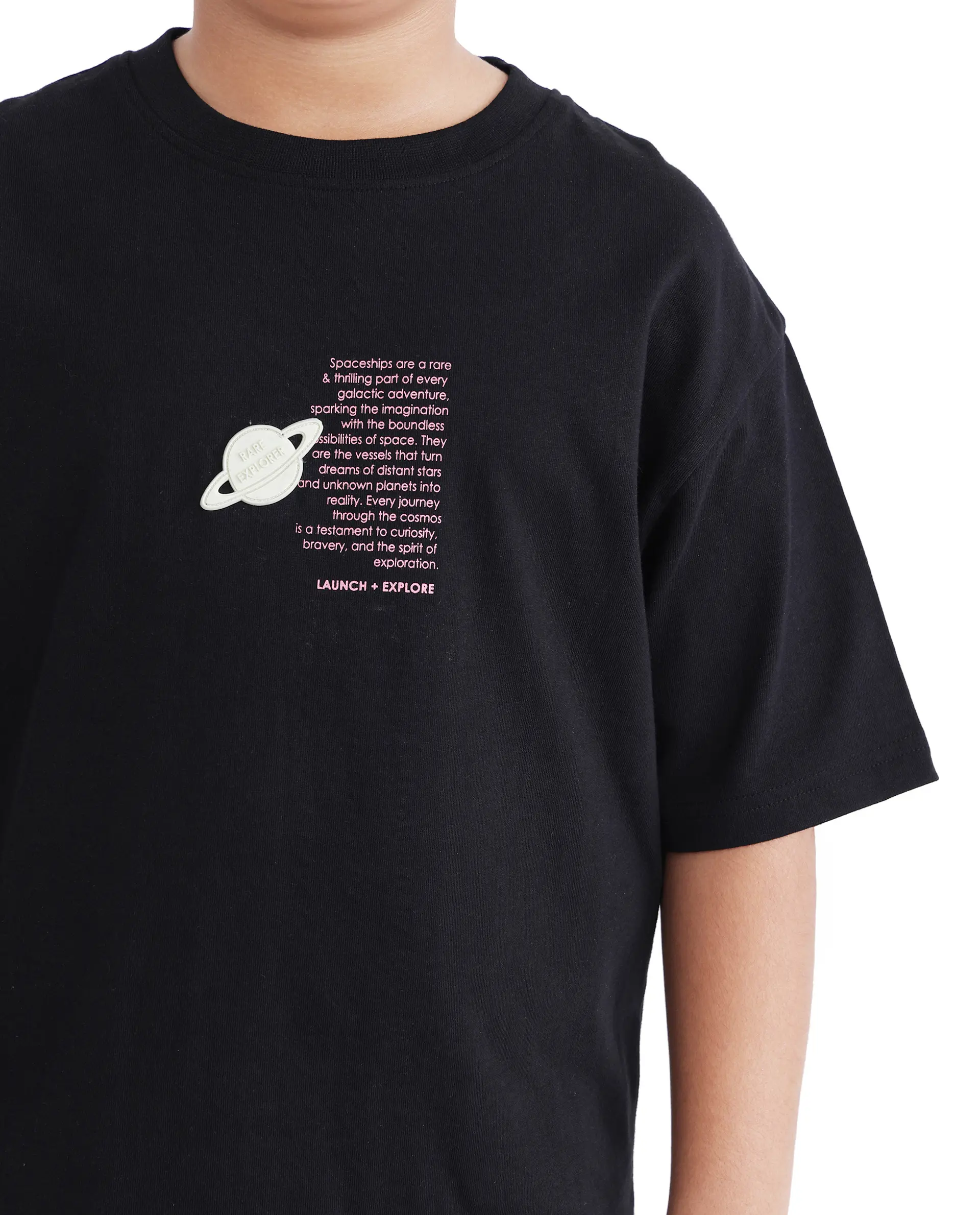 Rare Ones Kids Galet Black Cotton Short Sleeve Crew Neck Print T-Shirt - Image 5