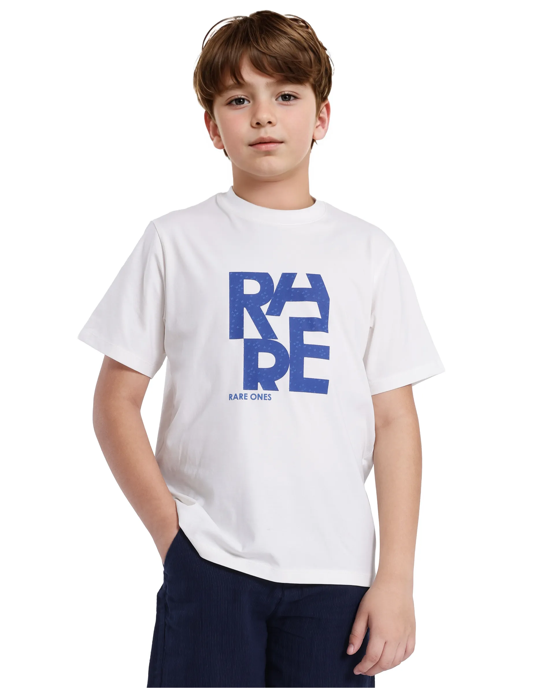 Rare Ones Kids Gelo Off White Cotton Blend Short Sleeve Crew Neck Printed Regular T-Shirt - Image 5