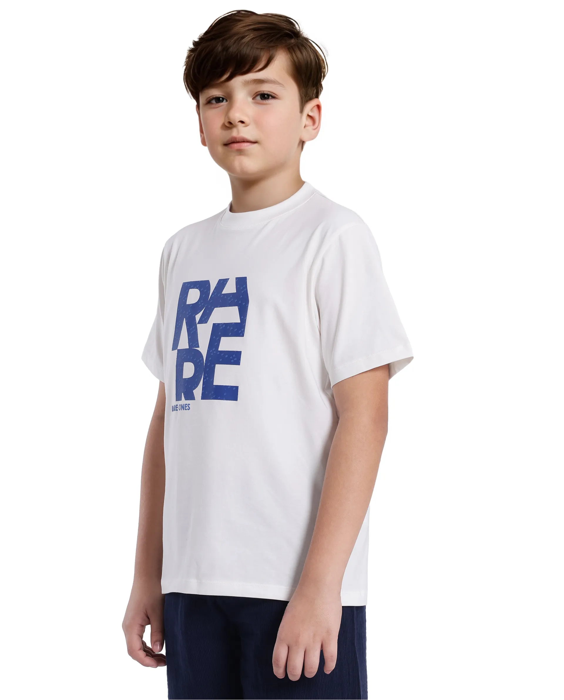 Rare Ones Kids Gelo Off White Cotton Blend Short Sleeve Crew Neck Printed Regular T-Shirt - Image 6