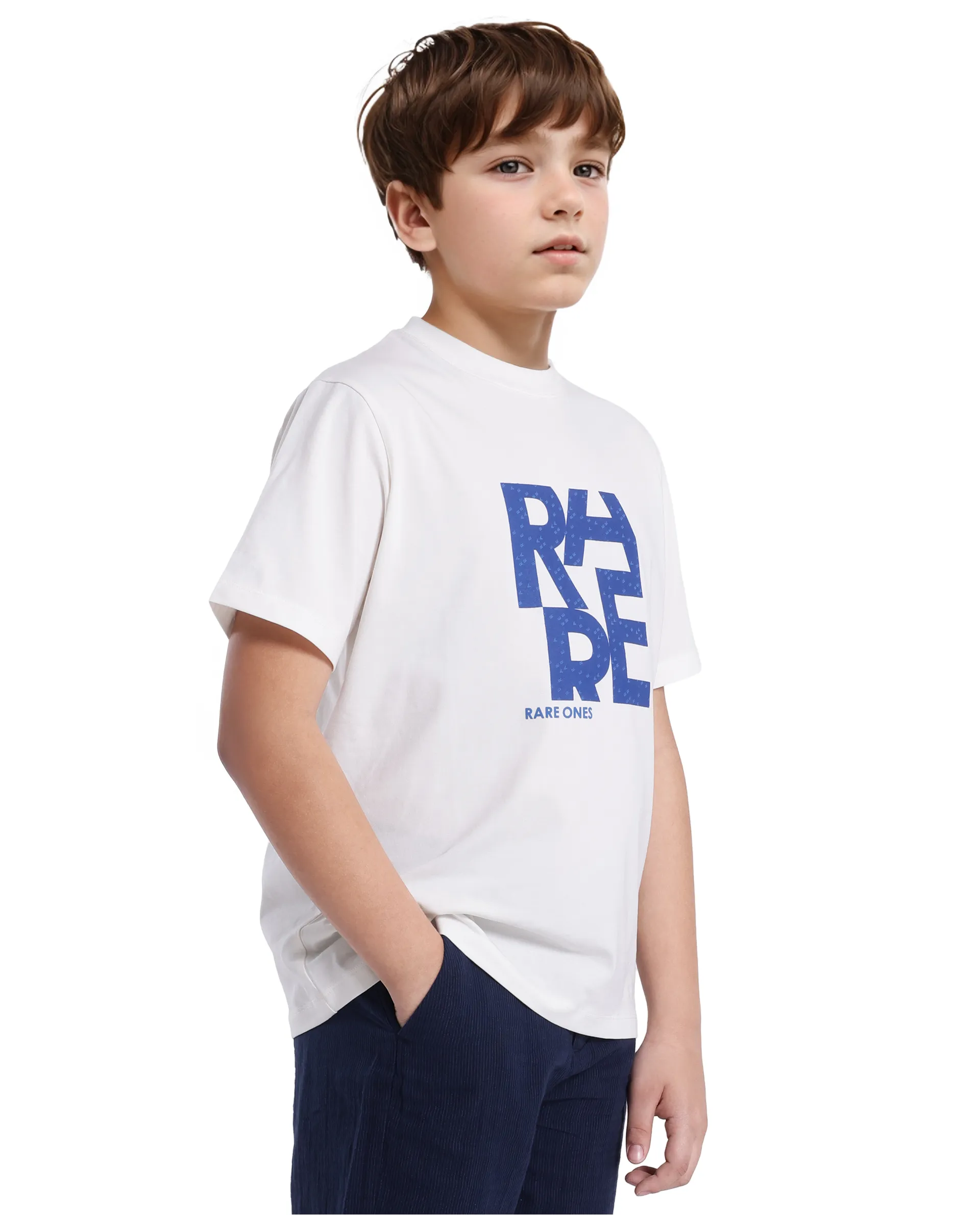 Rare Ones Kids Gelo Off White Cotton Blend Short Sleeve Crew Neck Printed Regular T-Shirt - Image 7