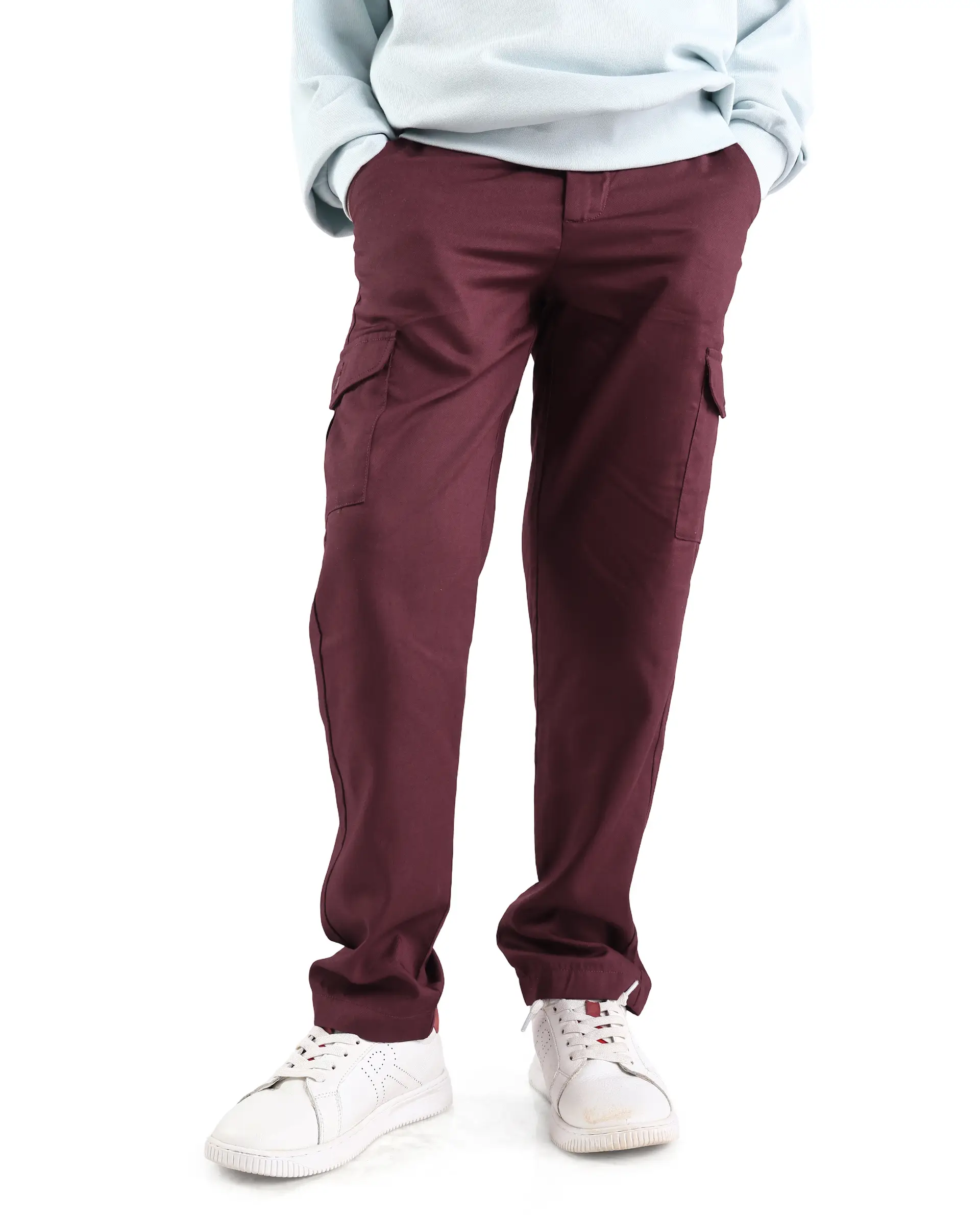 Rare Ones Kids Glin-B Maroon Polyester Blend Solid Button Closure Regular Fit Trouser - Image 2