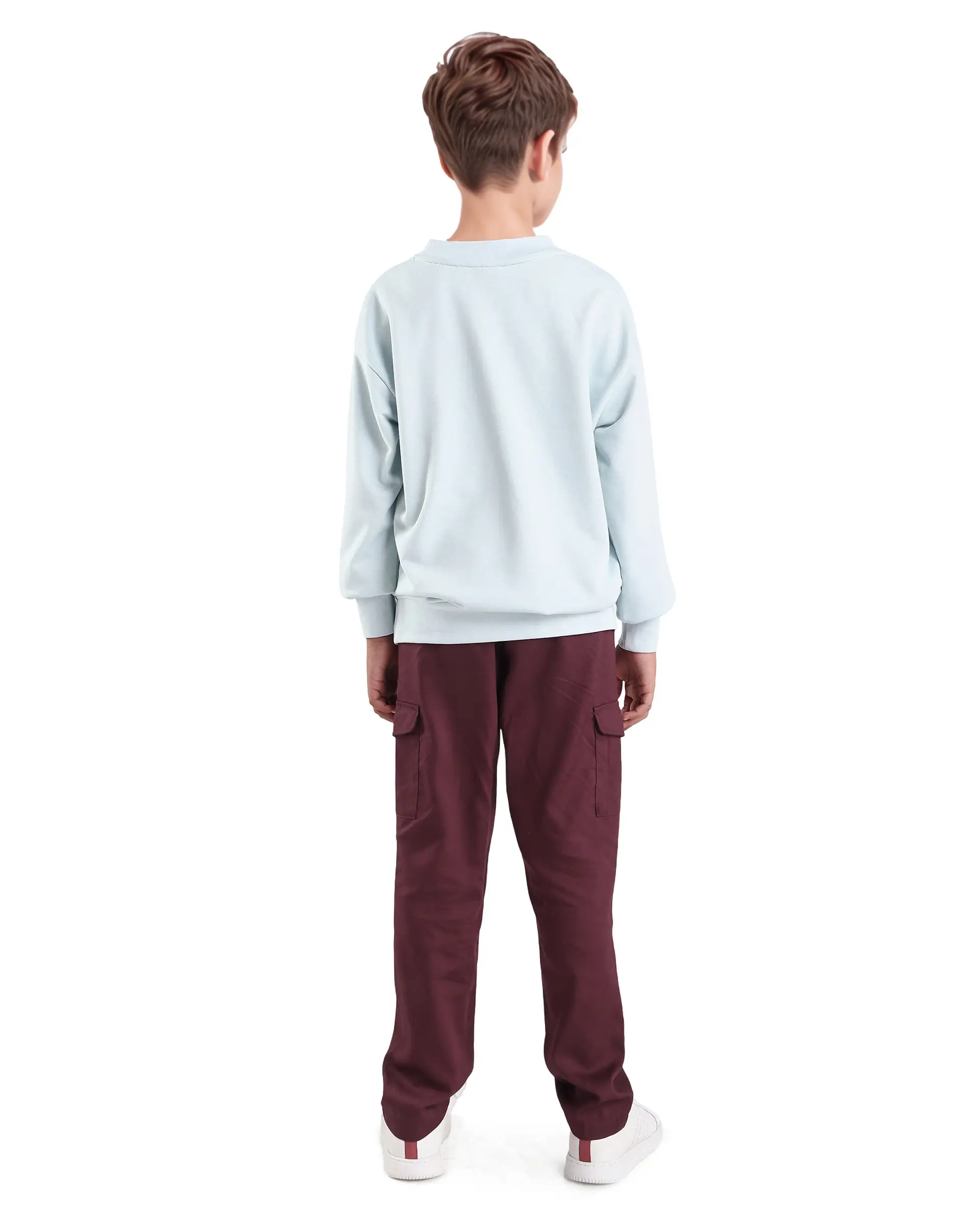 Rare Ones Kids Glin-B Maroon Polyester Blend Solid Button Closure Regular Fit Trouser - Image 7