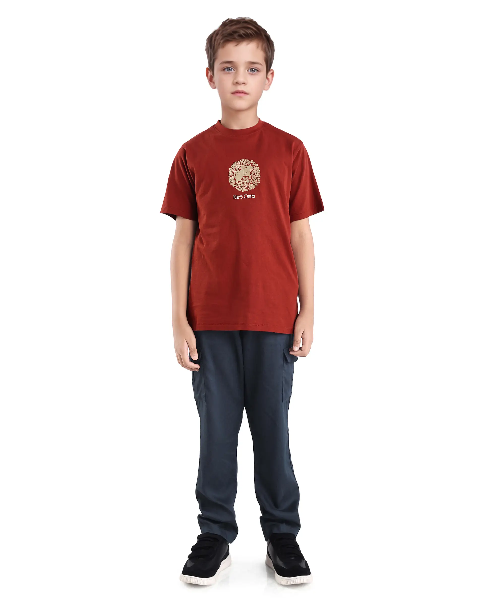 Rare Ones Kids Glin-B Navy Polyester Blend Solid Button Closure Regular Fit Trouser - Image 4