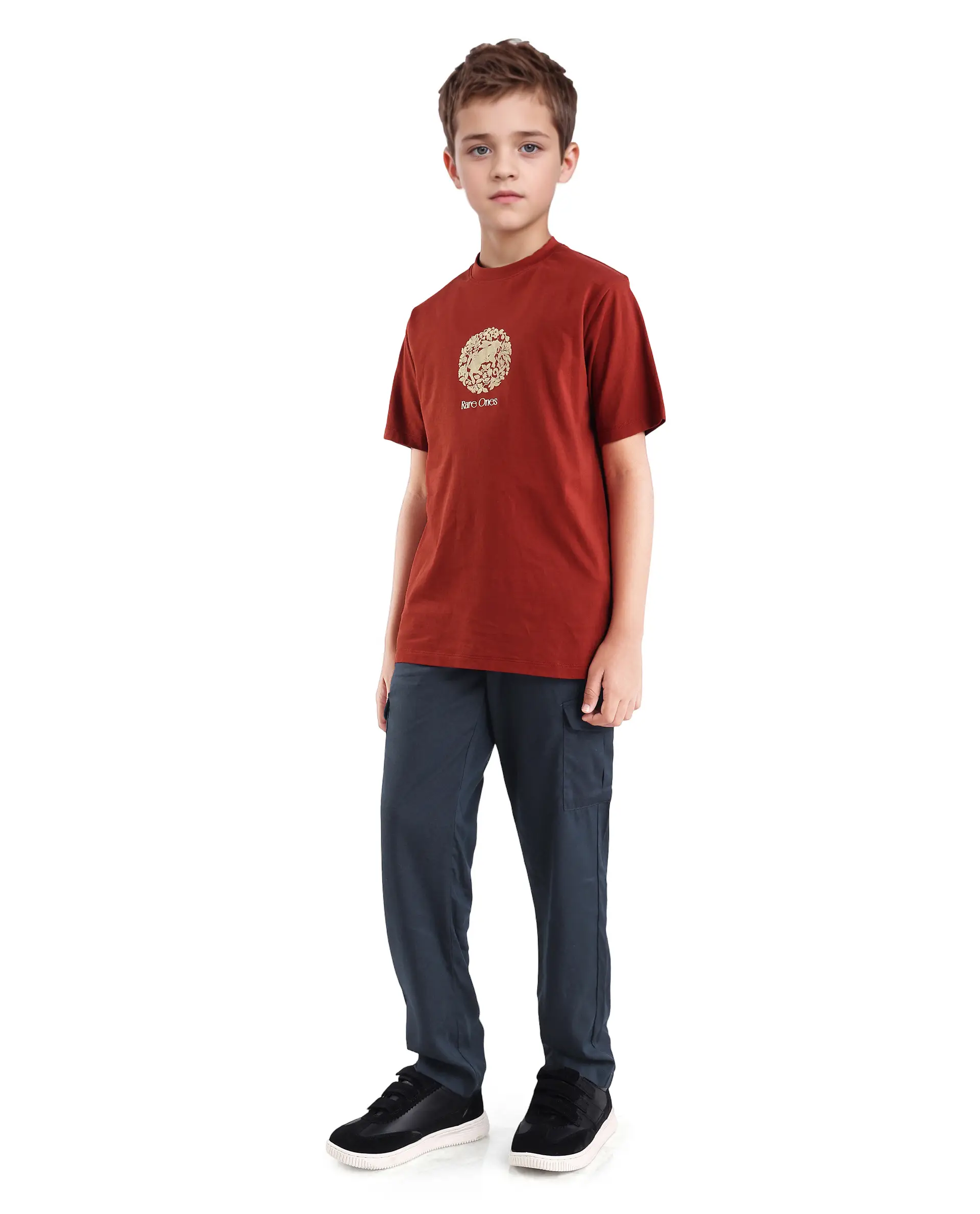 Rare Ones Kids Glin-B Navy Polyester Blend Solid Button Closure Regular Fit Trouser - Image 5