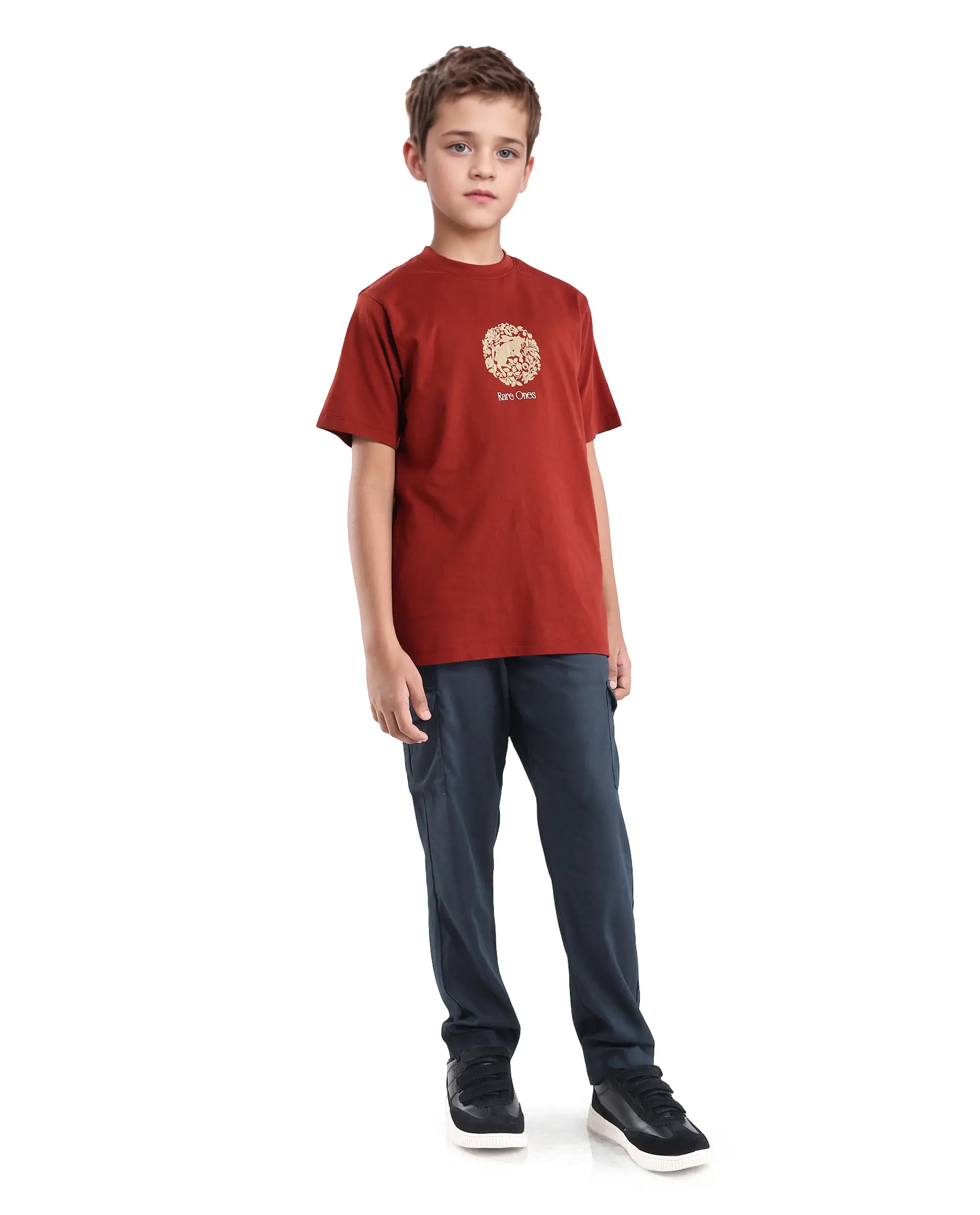 Rare Ones Kids Glin-B Navy Polyester Blend Solid Button Closure Regular Fit Trouser - Image 6