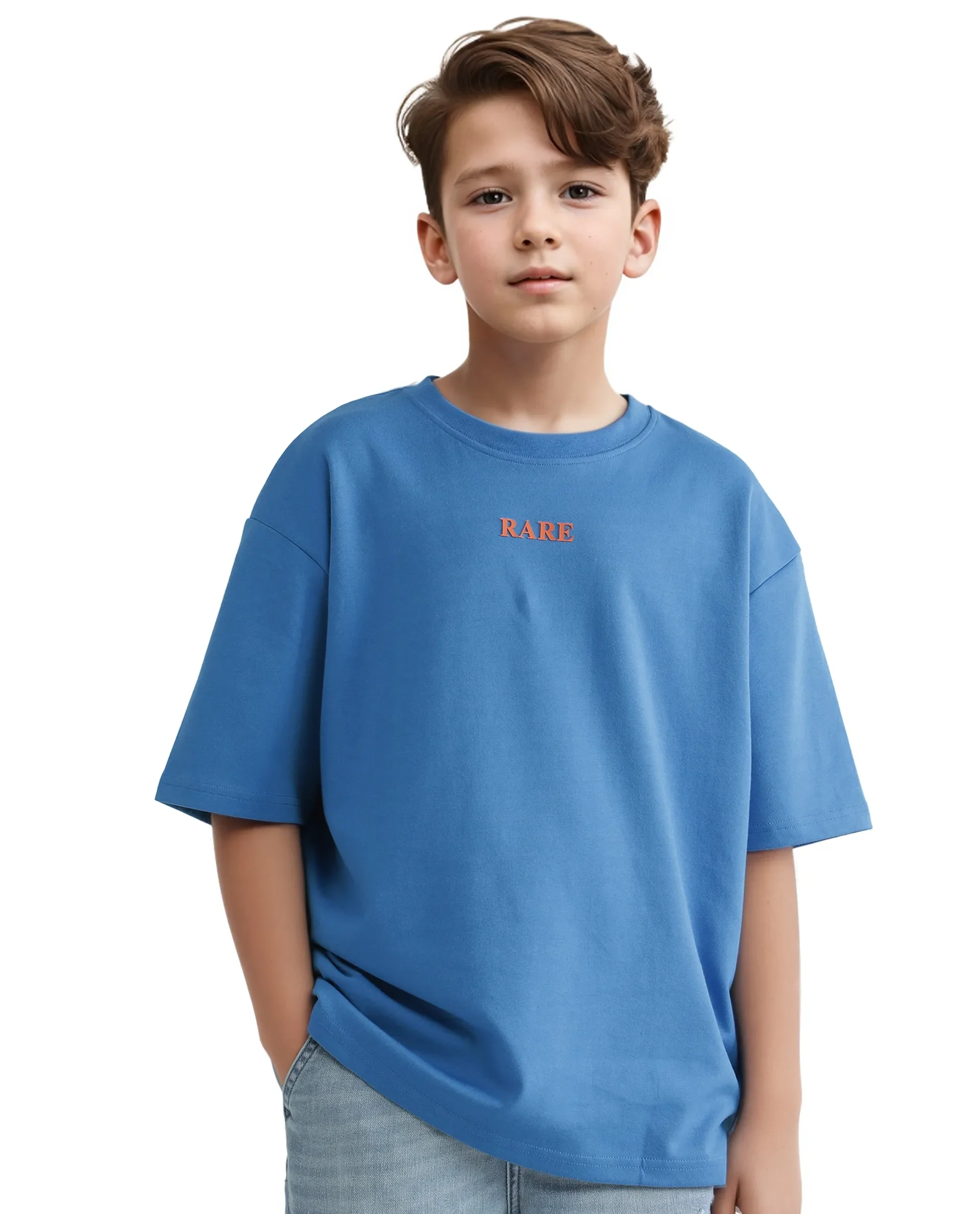 Rare Ones Kids Herm Flouroscent Blue Cotton Poly Short Sleeve Crew Neck Hd And Cmyk Print T-Shirt - Image 4