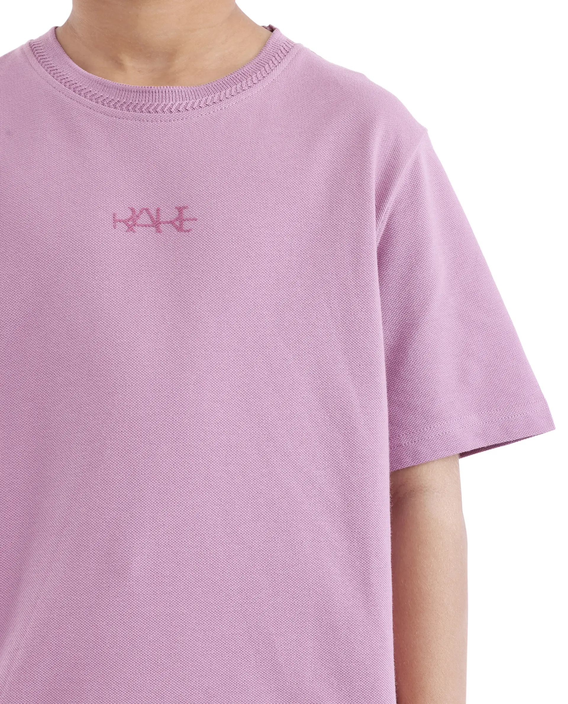 Rare Ones Kids Heron Pastel Purple Cotton Short Sleeve Crew Neck Embroidered T-Shirt - Image 5