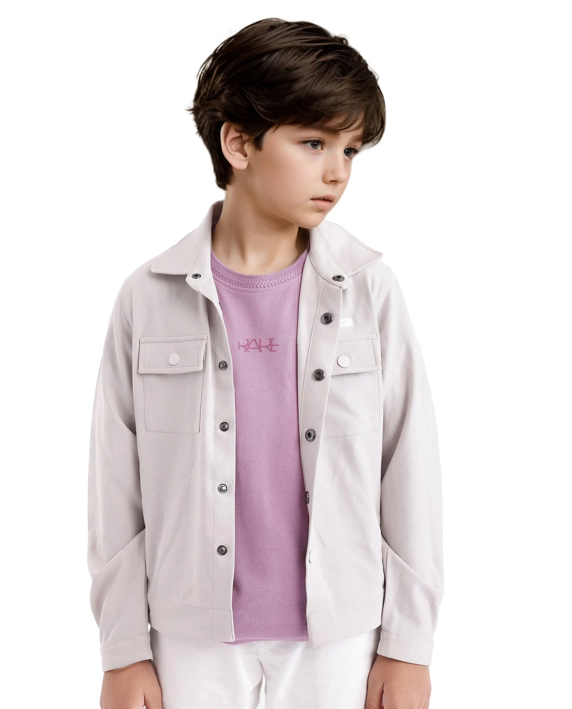 Rare Ones Kids Heron Pastel Purple Cotton Short Sleeve Crew Neck Embroidered T-Shirt - Image 6