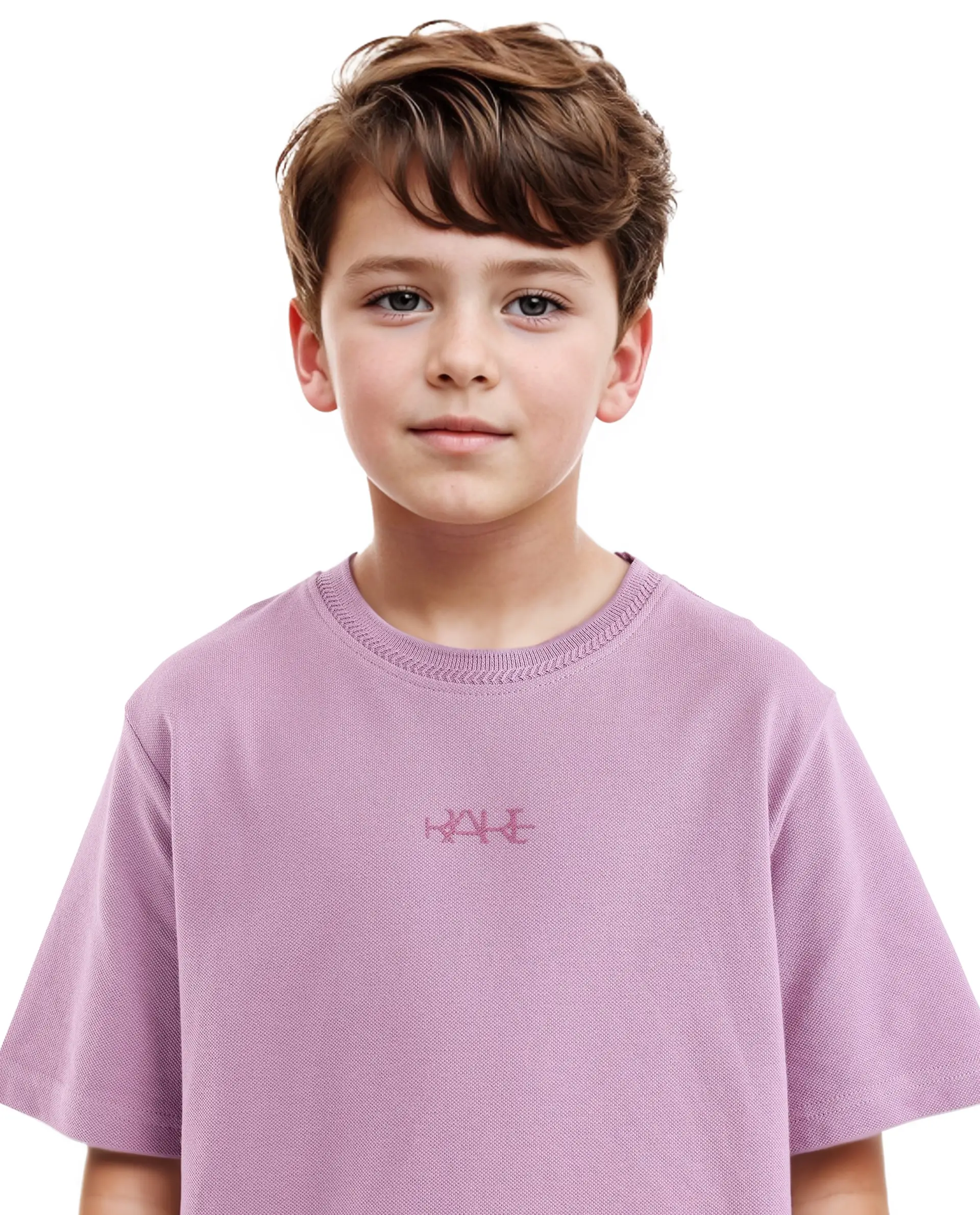 Rare Ones Kids Heron Pastel Purple Cotton Short Sleeve Crew Neck Embroidered T-Shirt - Image 7