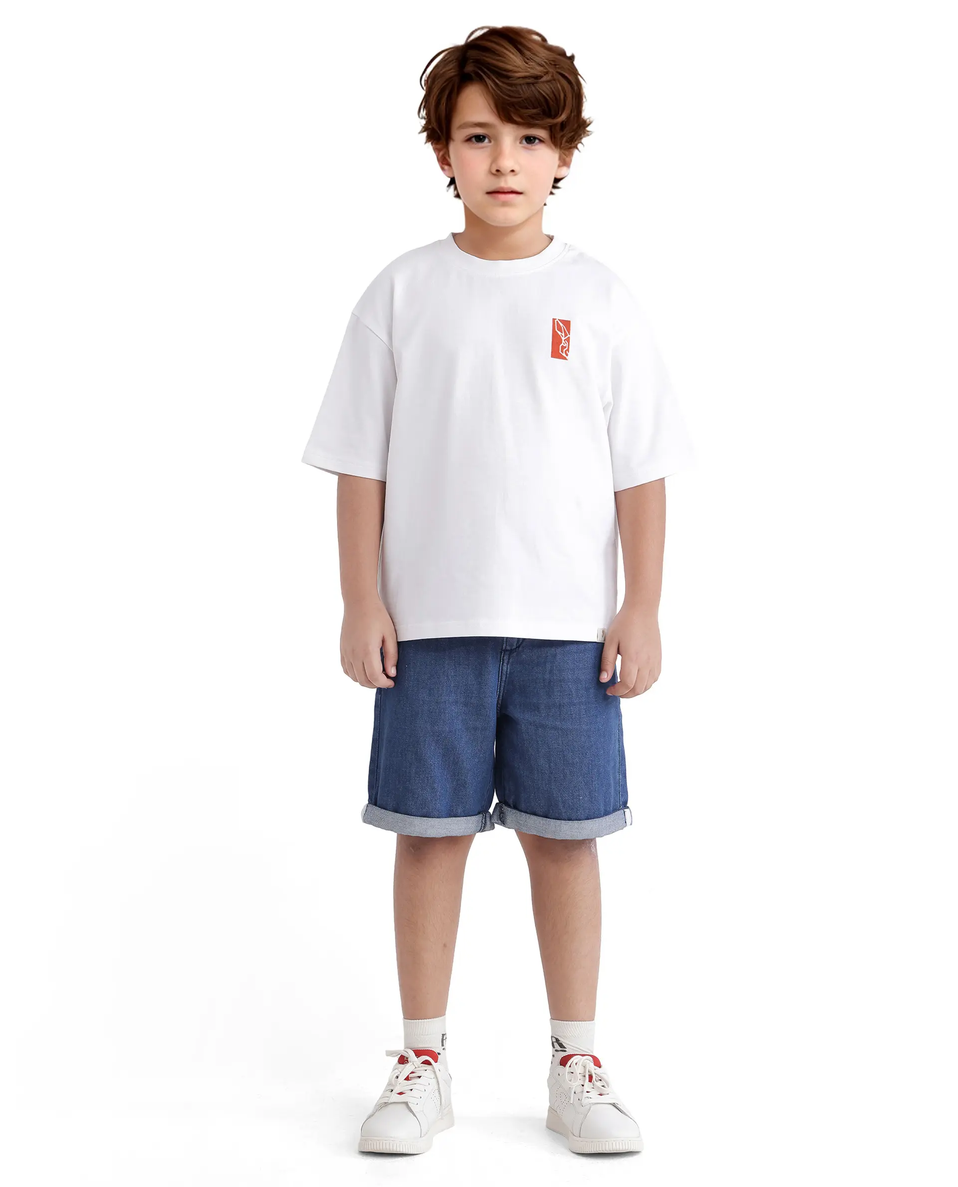 Rare Ones Kids Hord-K White Cotton Half Sleeve Slip-On Printed Boxy Fit T-Shirt - Image 4