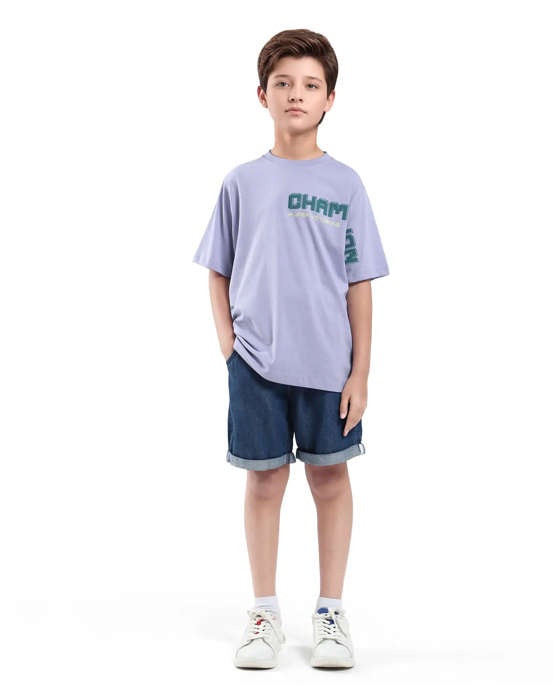 Rare Ones Kids Hype Purple Cotton Half Sleeve Graphic Print Slip-On Closure Regular Fit T-Shirt - Image 2