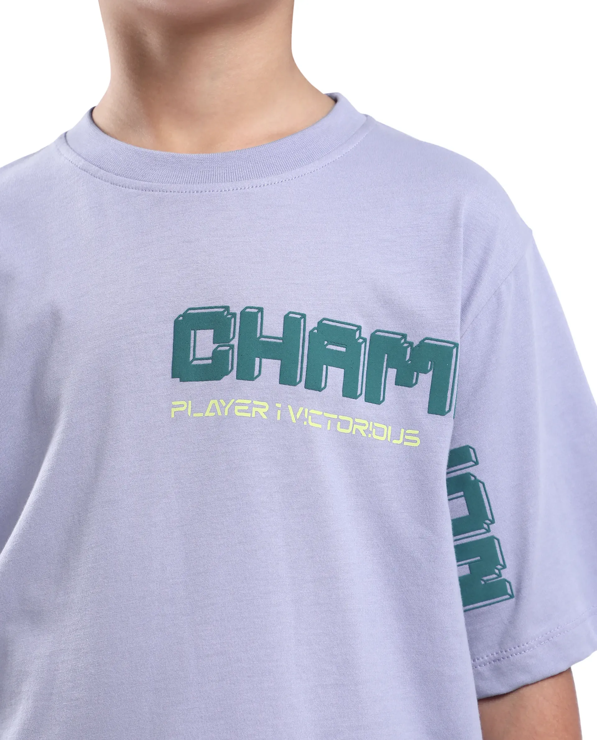 Rare Ones Kids Hype Purple Cotton Half Sleeve Graphic Print Slip-On Closure Regular Fit T-Shirt - Image 4