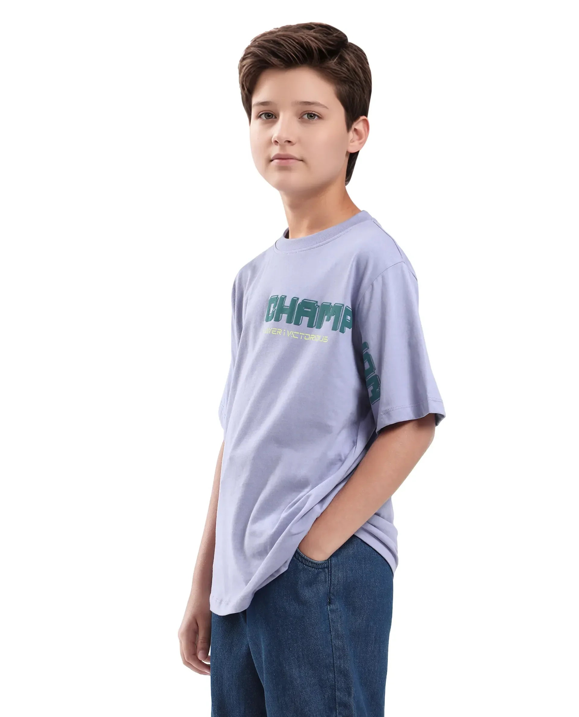 Rare Ones Kids Hype Purple Cotton Half Sleeve Graphic Print Slip-On Closure Regular Fit T-Shirt - Image 6