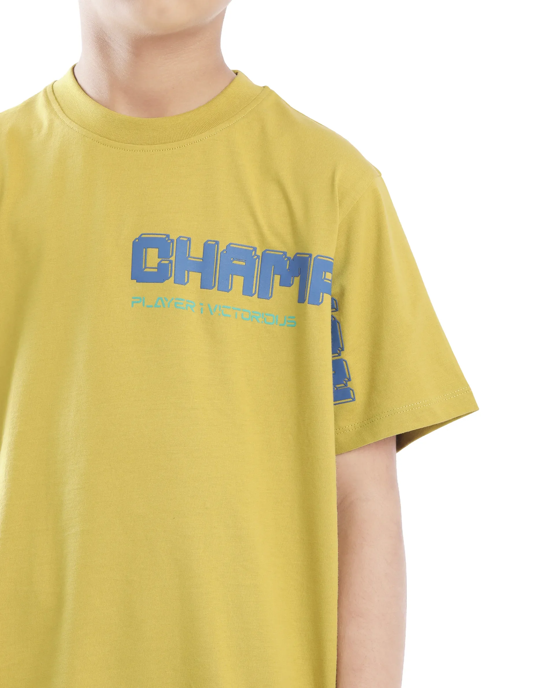 Rare Ones Kids Hype Yellow Cotton Half Sleeve Graphic Print Slip-On Closure Regular Fit T-Shirt - Image 3