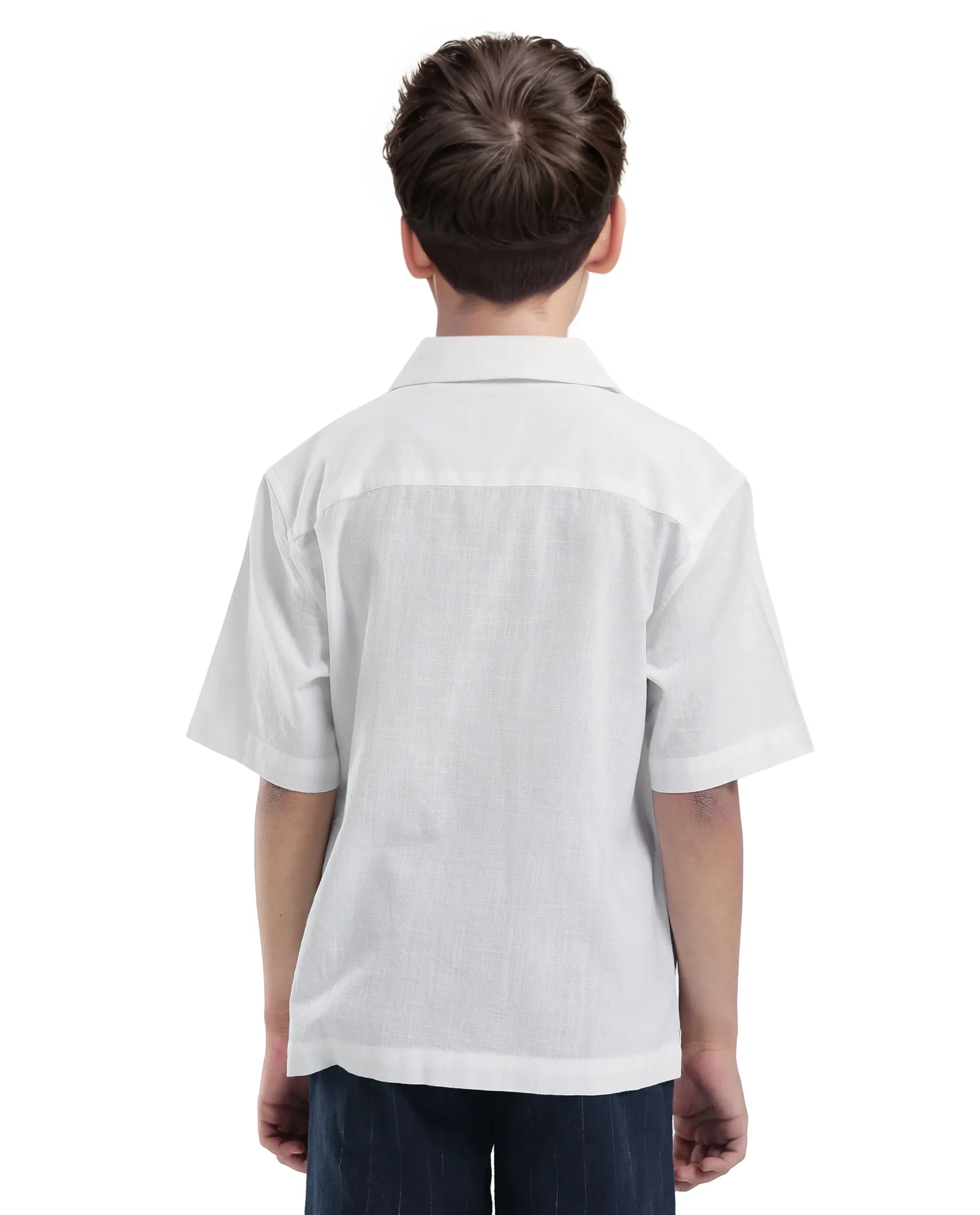 Rare Ones Kids Isla White Cotton Half Sleeve Embroidered Button Closure Regular Fit Shirt - Image 9