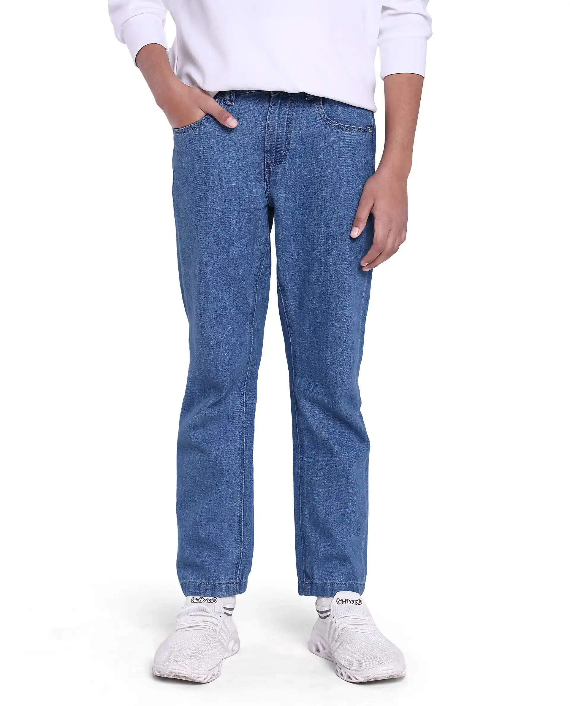 Rare Ones Kids Ivan Light Blue Cotton Slim Fit Denim Pant - Image 2