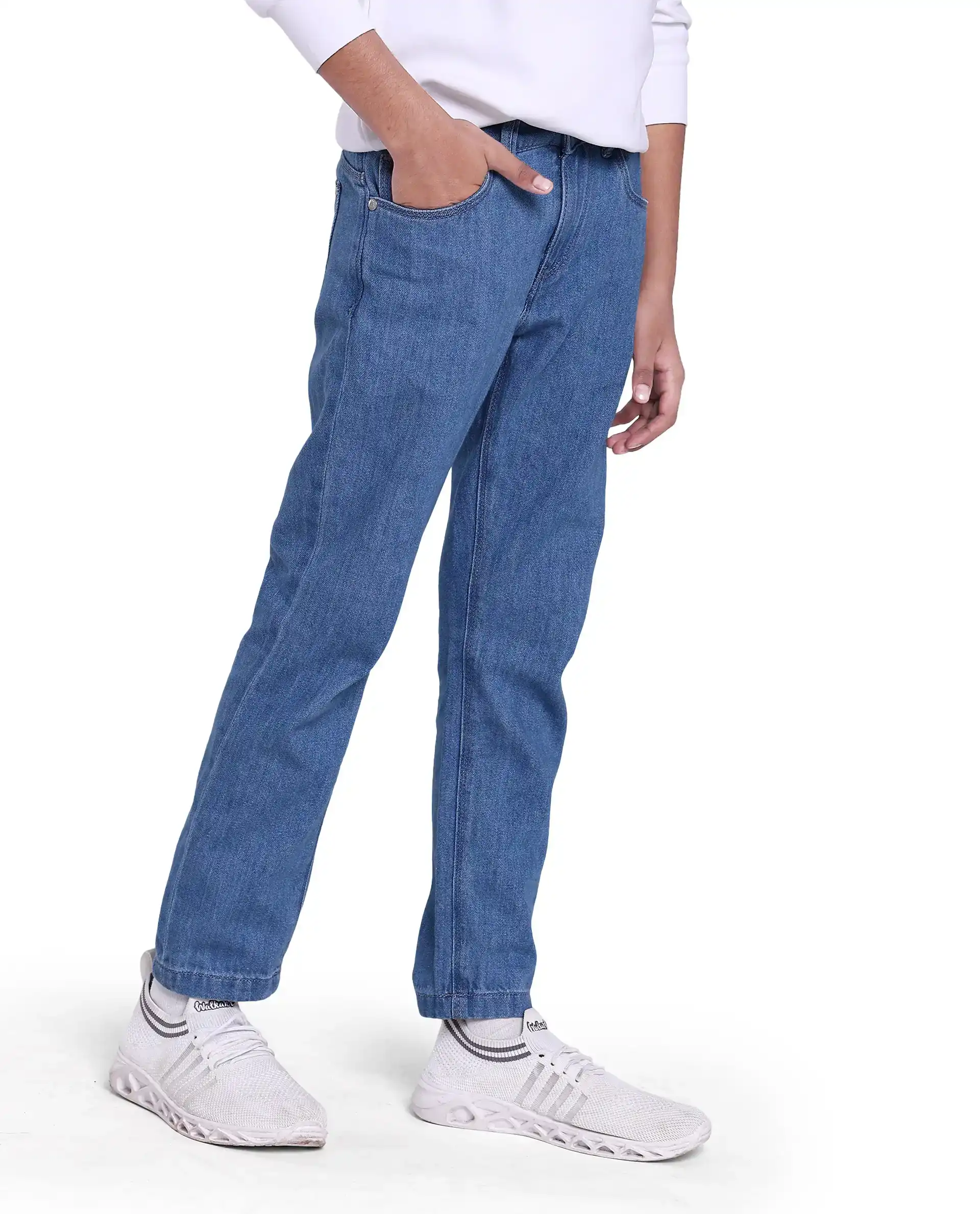Rare Ones Kids Ivan Light Blue Cotton Slim Fit Denim Pant - Image 5
