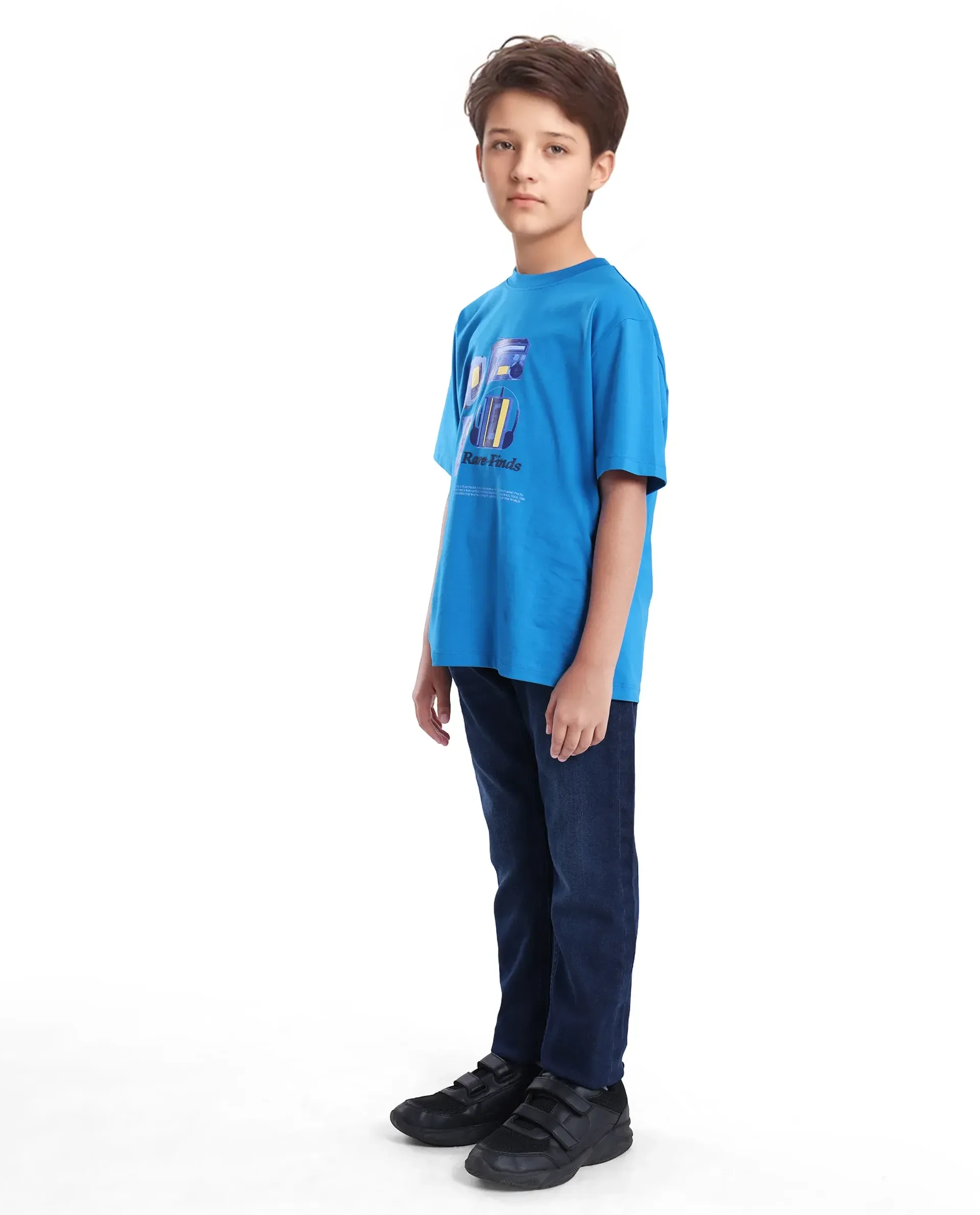 Rare Ones Kids Jace 2 Light Blue Cotton Solid Button And Zip Closure Slim Fit Jeans - Image 5