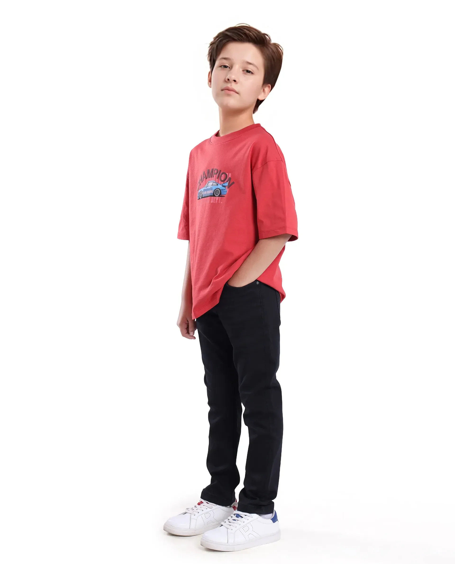 Rare Ones Kids Jace-K Black Cotton Solid Button And Zip Closure Slim Fit Fit Jeans - Image 4