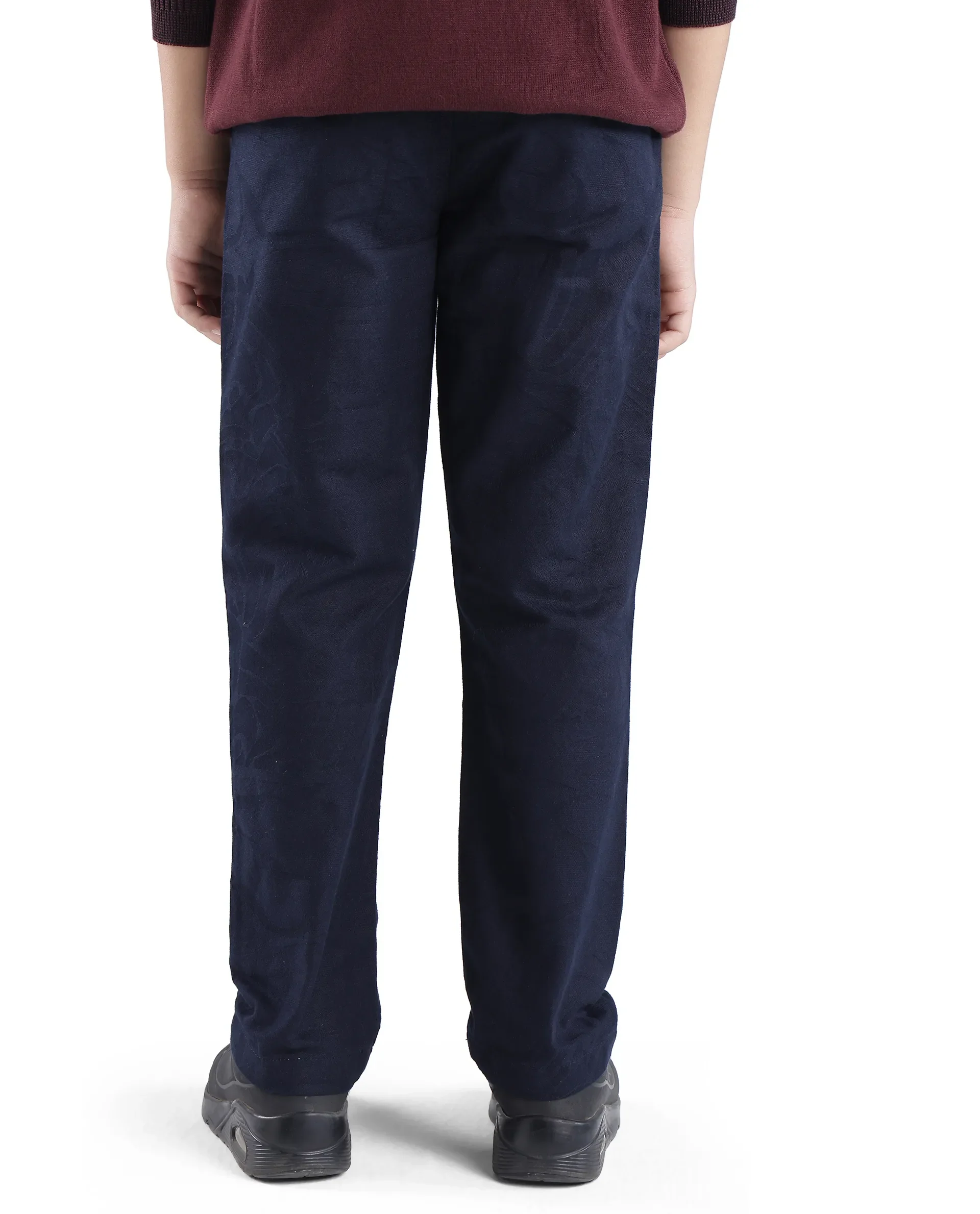 Rare Ones Kids Jack Navy Cotton Solid Button And Zipper Clouser Regular Fit Trouser - Image 7
