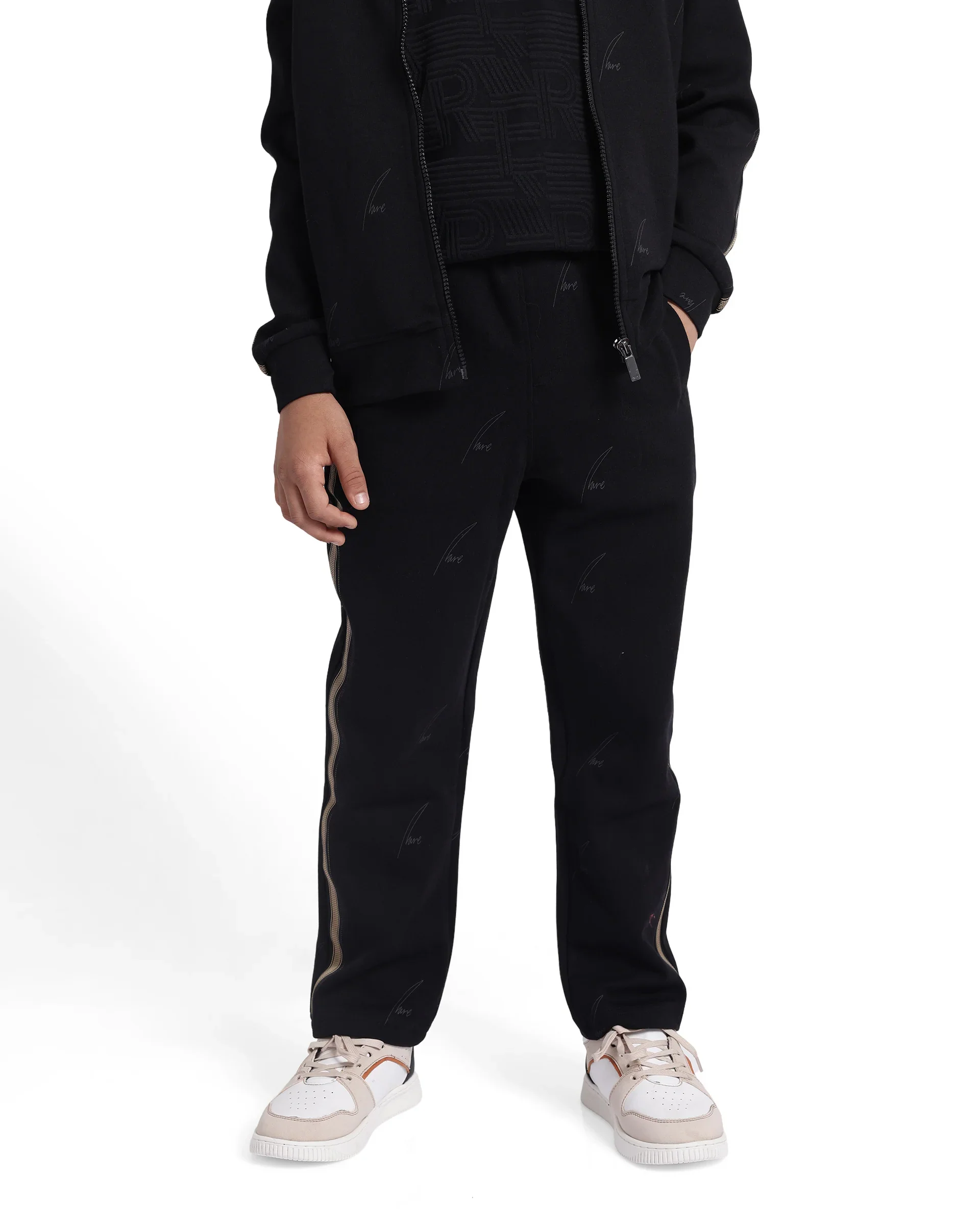 Rare Ones Kids Jeck Black Cotton Poly Jelly Print Trackpant - Image 2