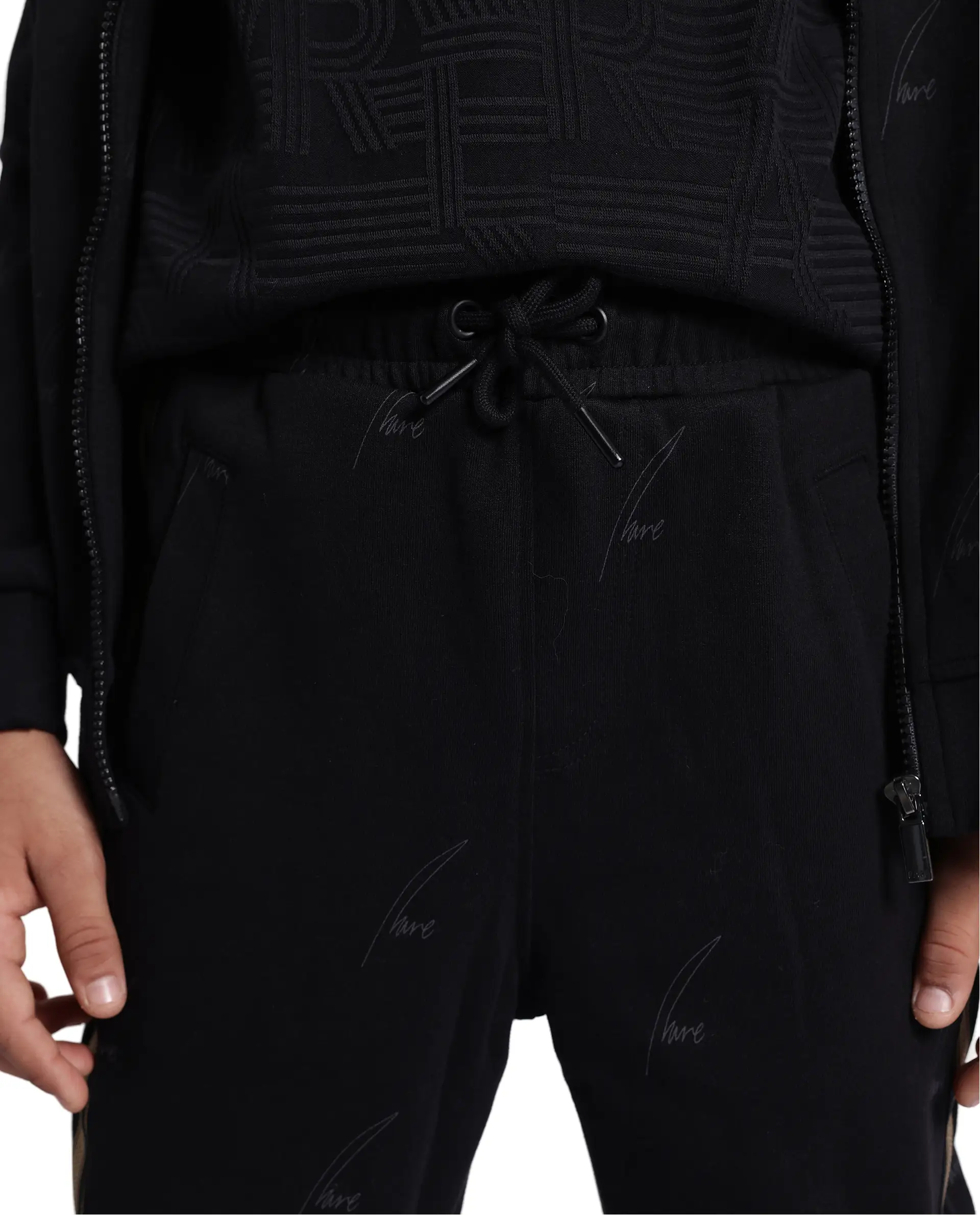 Rare Ones Kids Jeck Black Cotton Poly Jelly Print Trackpant - Image 4