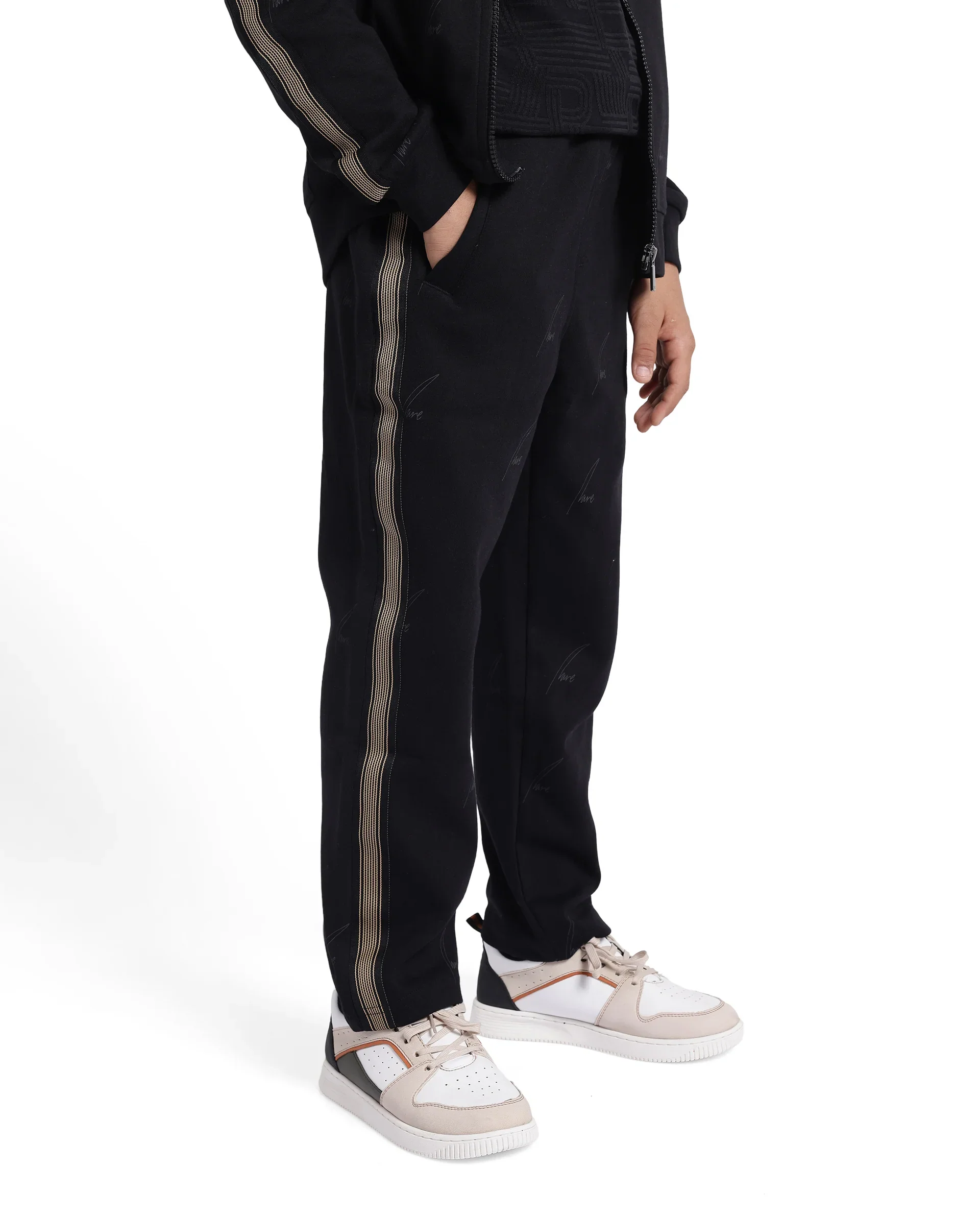 Rare Ones Kids Jeck Black Cotton Poly Jelly Print Trackpant - Image 6