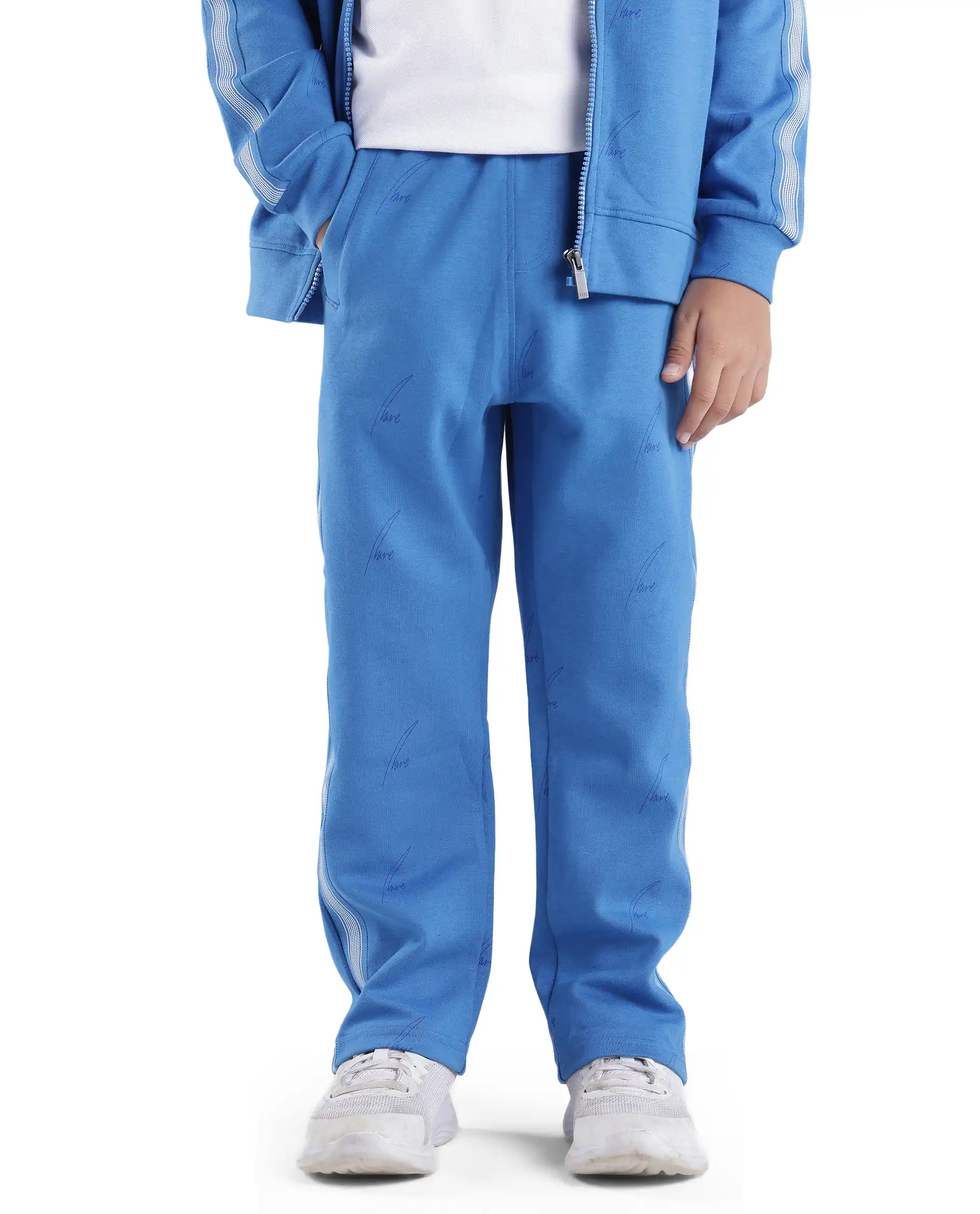 Rare Ones Kids Jeck Blue Cotton Poly Jelly Print Trackpant - Image 2