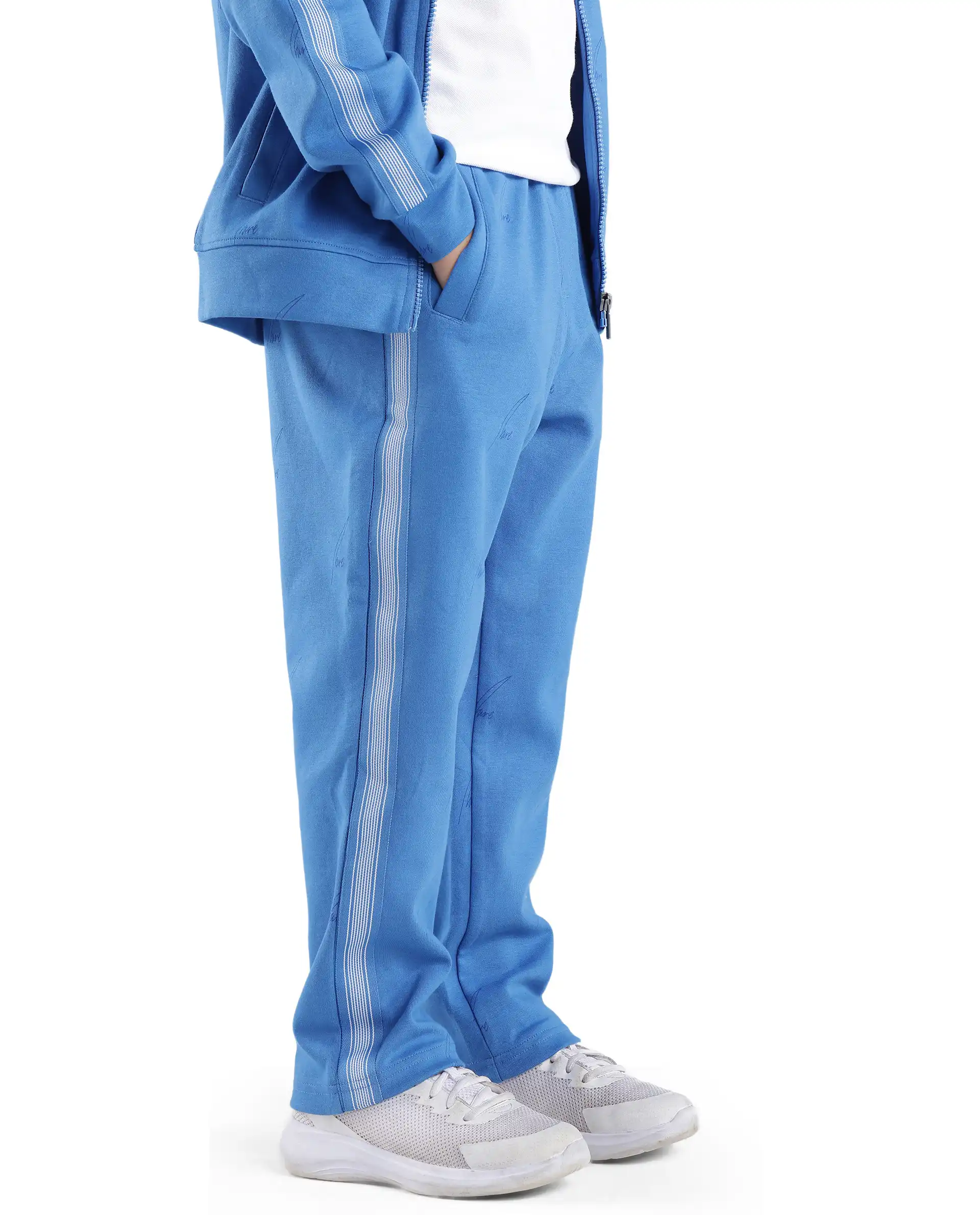 Rare Ones Kids Jeck Blue Cotton Poly Jelly Print Trackpant - Image 4